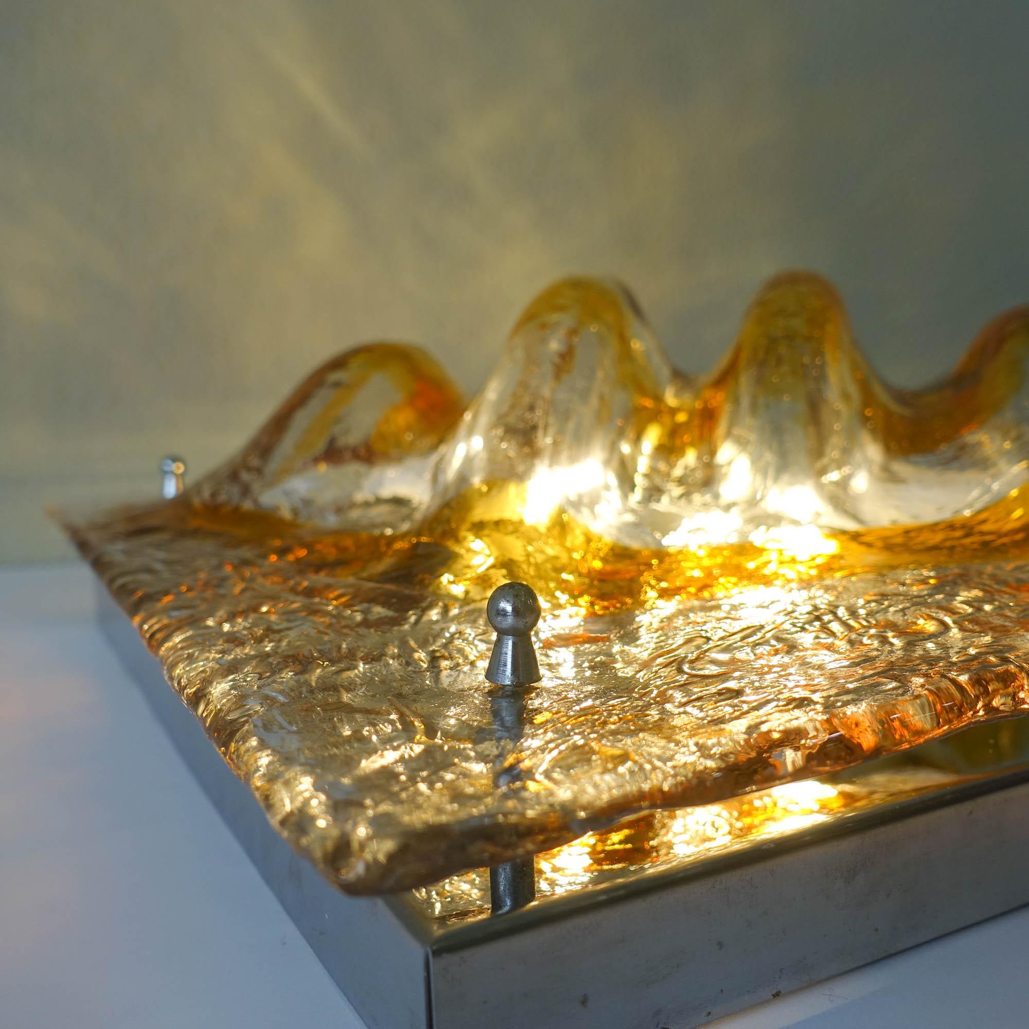 Mid-Century Italian Steel and Glass Sconce from Mazzega, 1960s 1