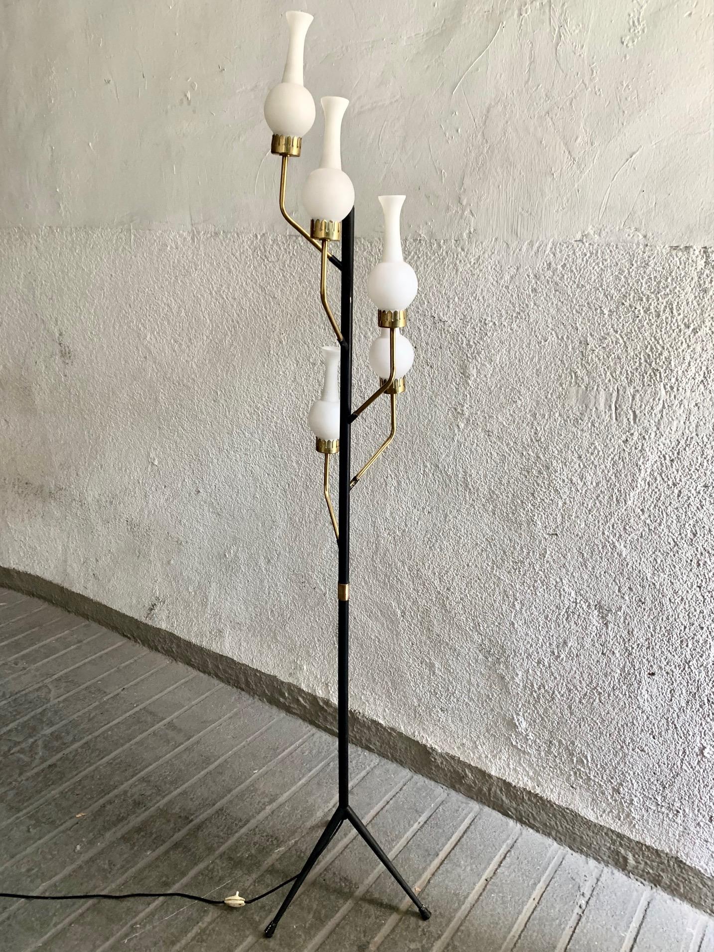 Mid Century Italian Stilnovo Style Floor Lamp, 1950's For Sale 5