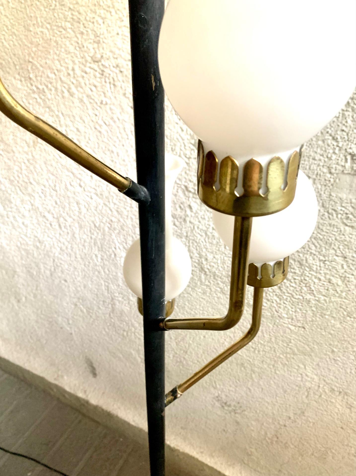 20th Century Mid Century Italian Stilnovo Style Floor Lamp, 1950's For Sale