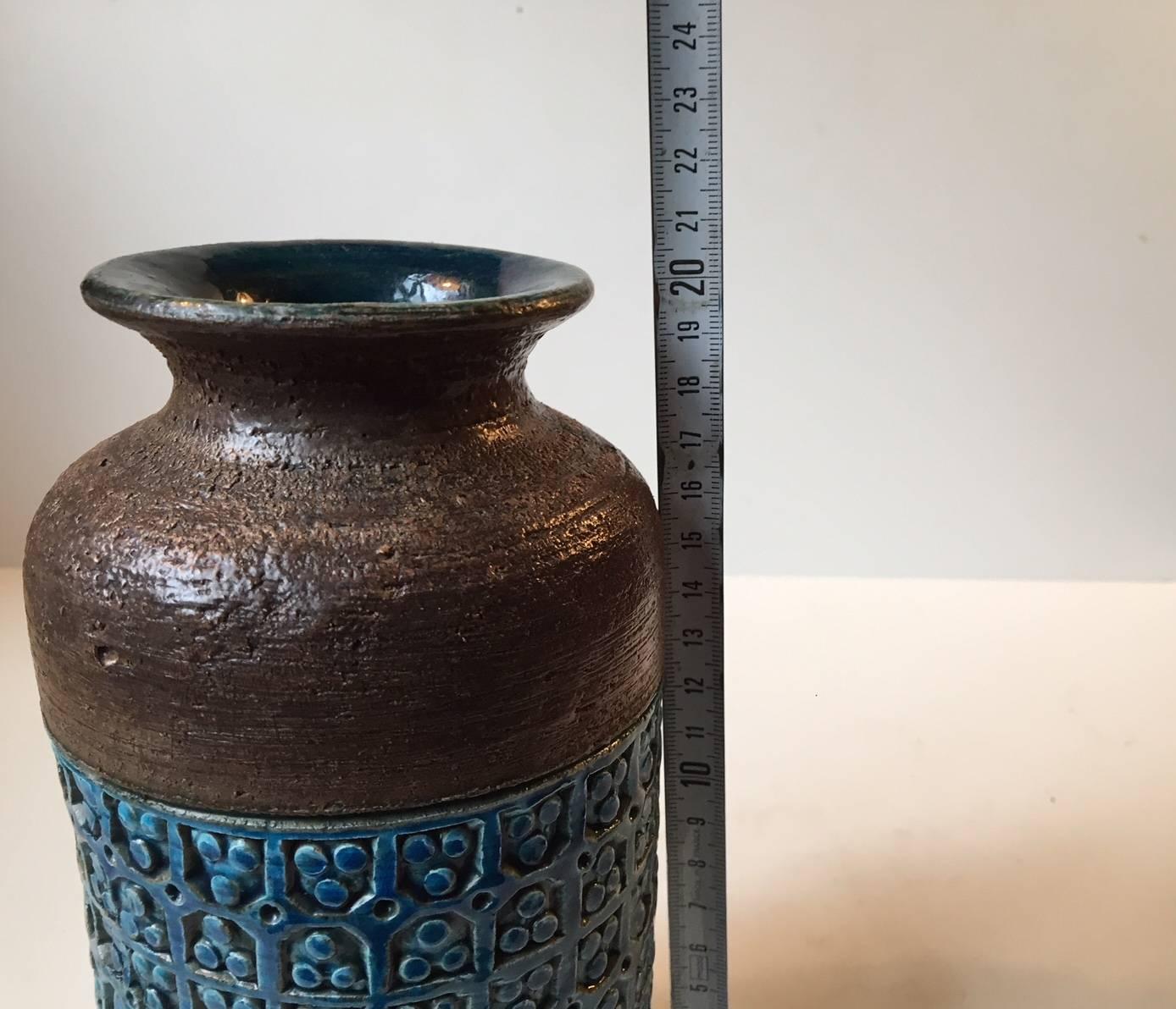 Glazed Midcentury Italian Stoneware Vase by Aldo Londi for Bitossi, 1960s