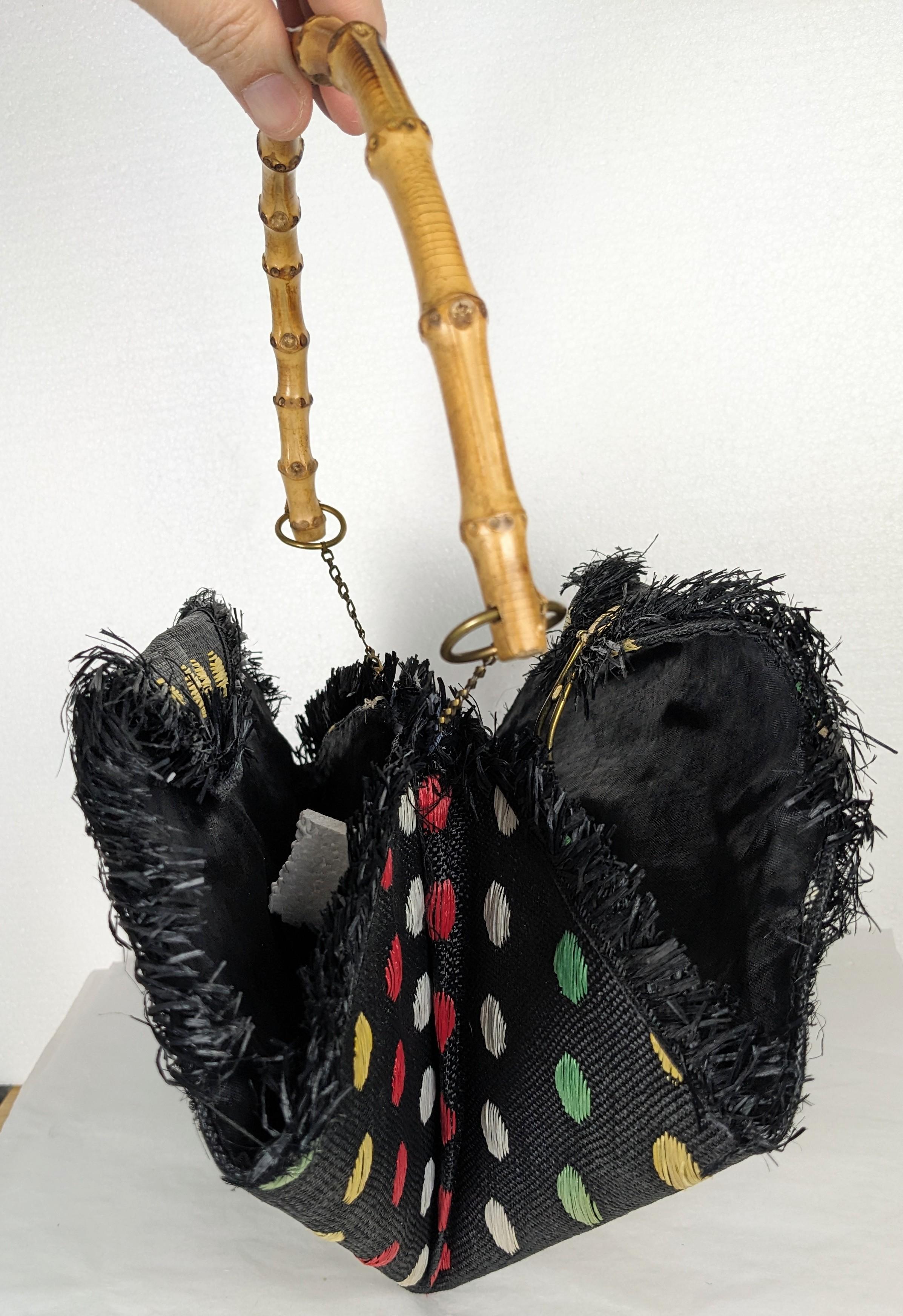 Italienische Stroh- und Raffia-Figurentasche aus der Mitte des Jahrhunderts im Angebot 8