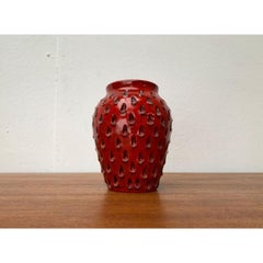 Mid-Century Italian Strawberry Pottery Vase by Fratelli Fanciullacci, 1960s