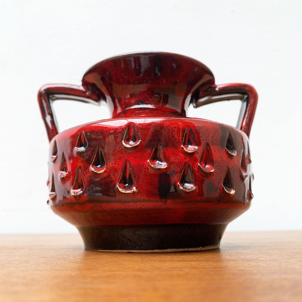 Vase italien en poterie de fraise du milieu du siècle dernier par Fratelli Fanciullacci, années 1960 Excellent état - En vente à Hamburg, DE