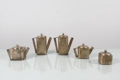 Mid-Century Italian Style Nickel Silver Breackfast Set 1930s Italy