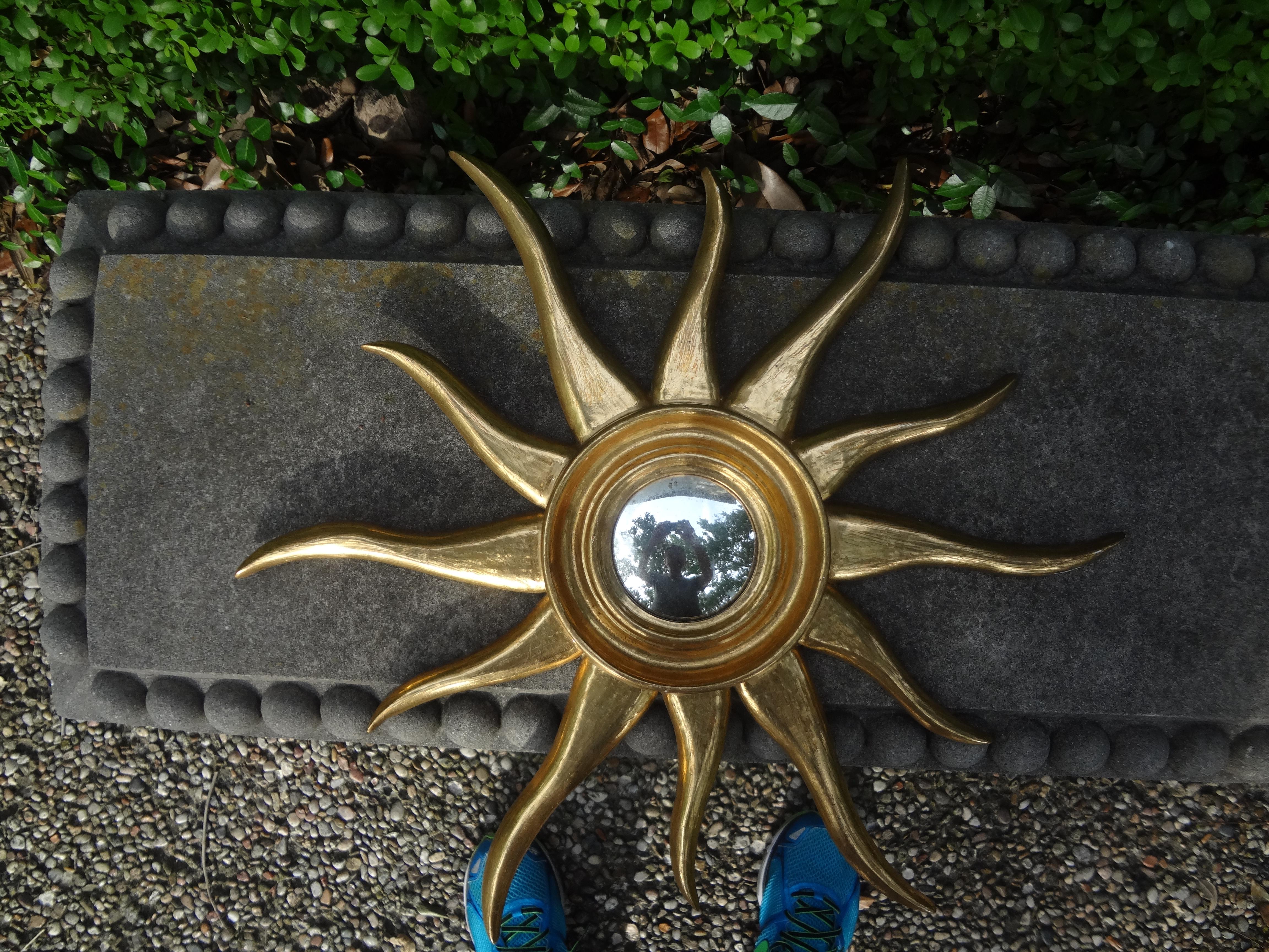 Mid-Century Italian Sunburst Convex Mirror 5