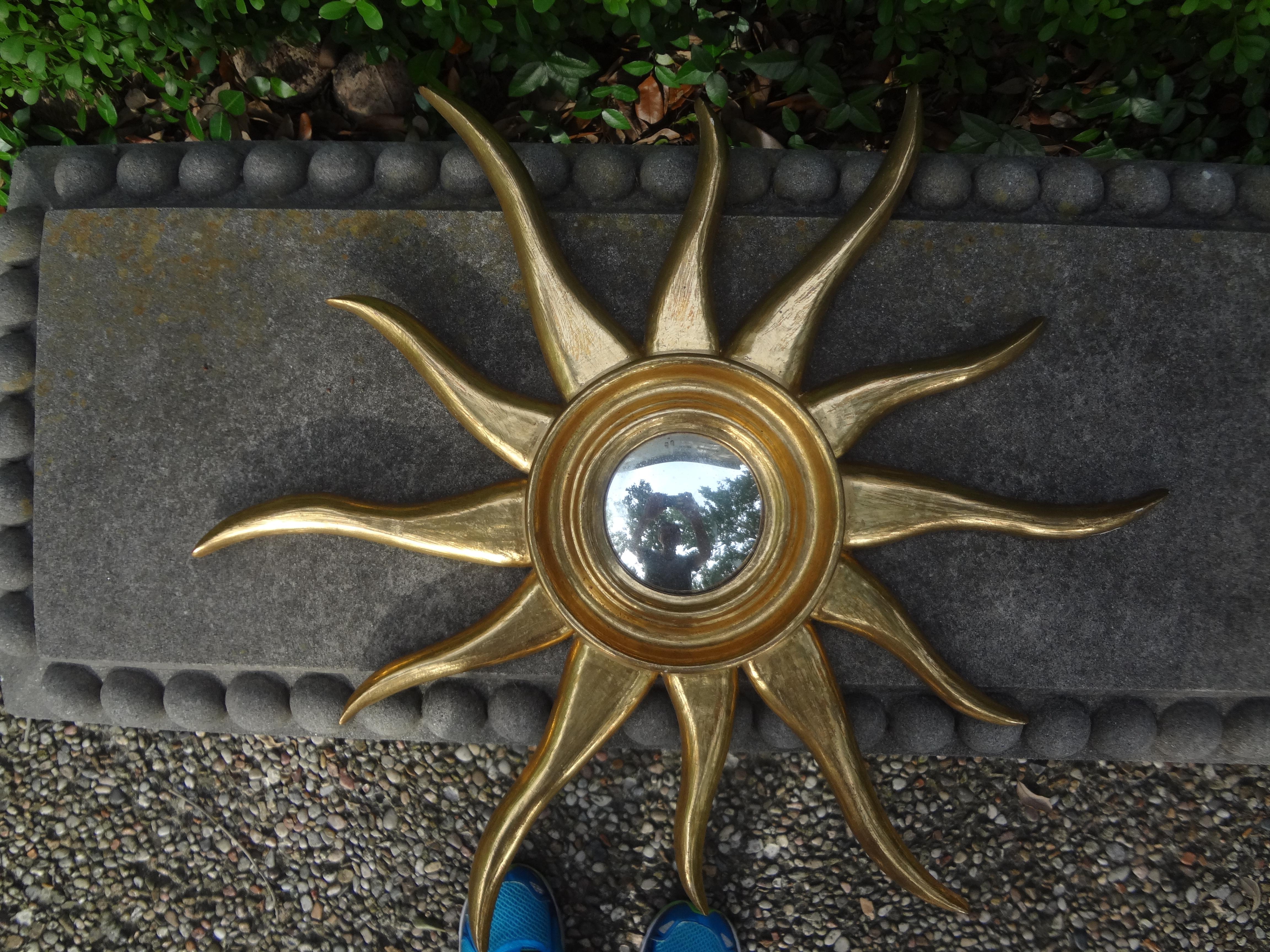 Mid-Century Italian Sunburst Convex Mirror 7