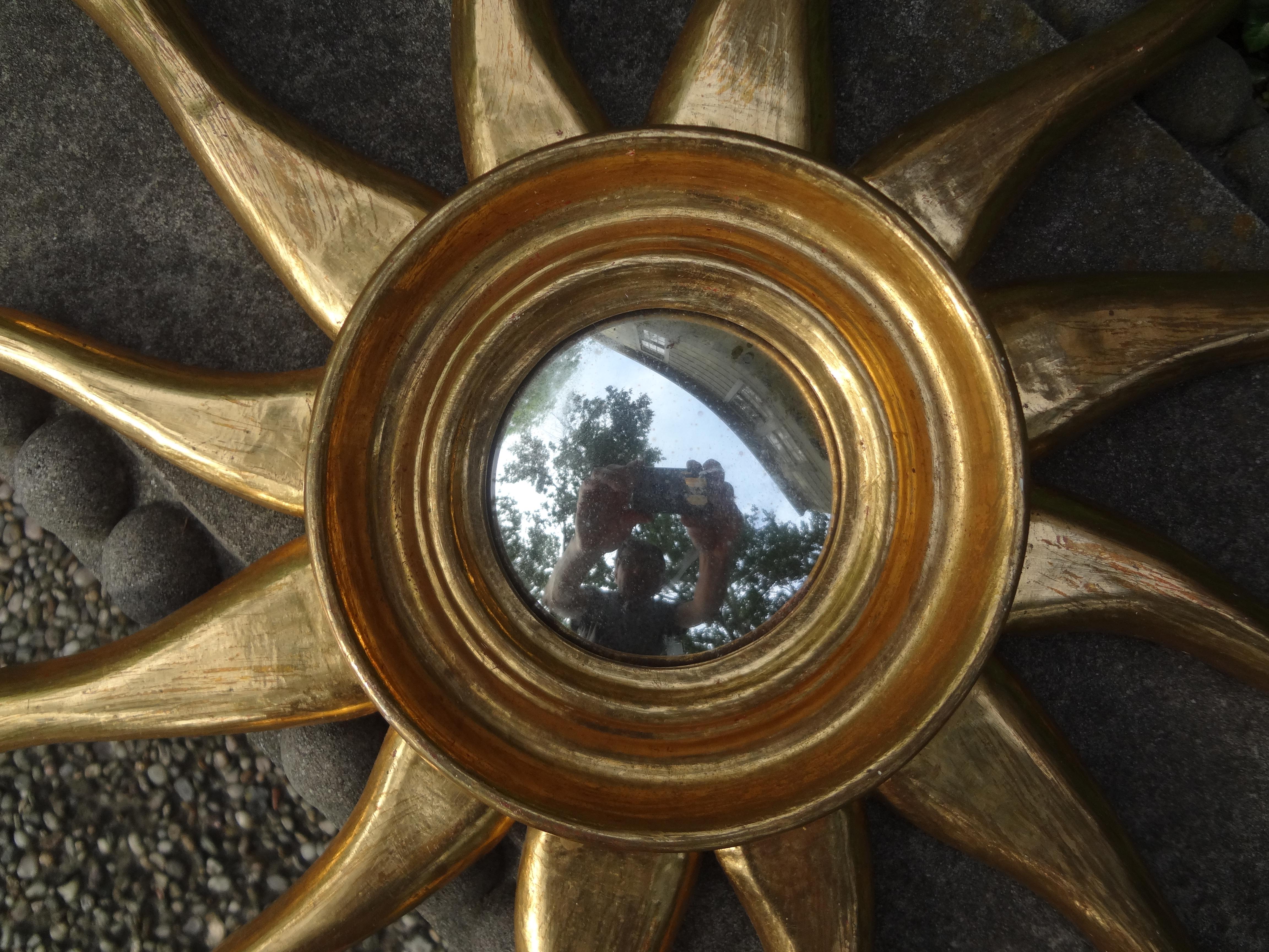 Mid-20th Century Mid-Century Italian Sunburst Convex Mirror