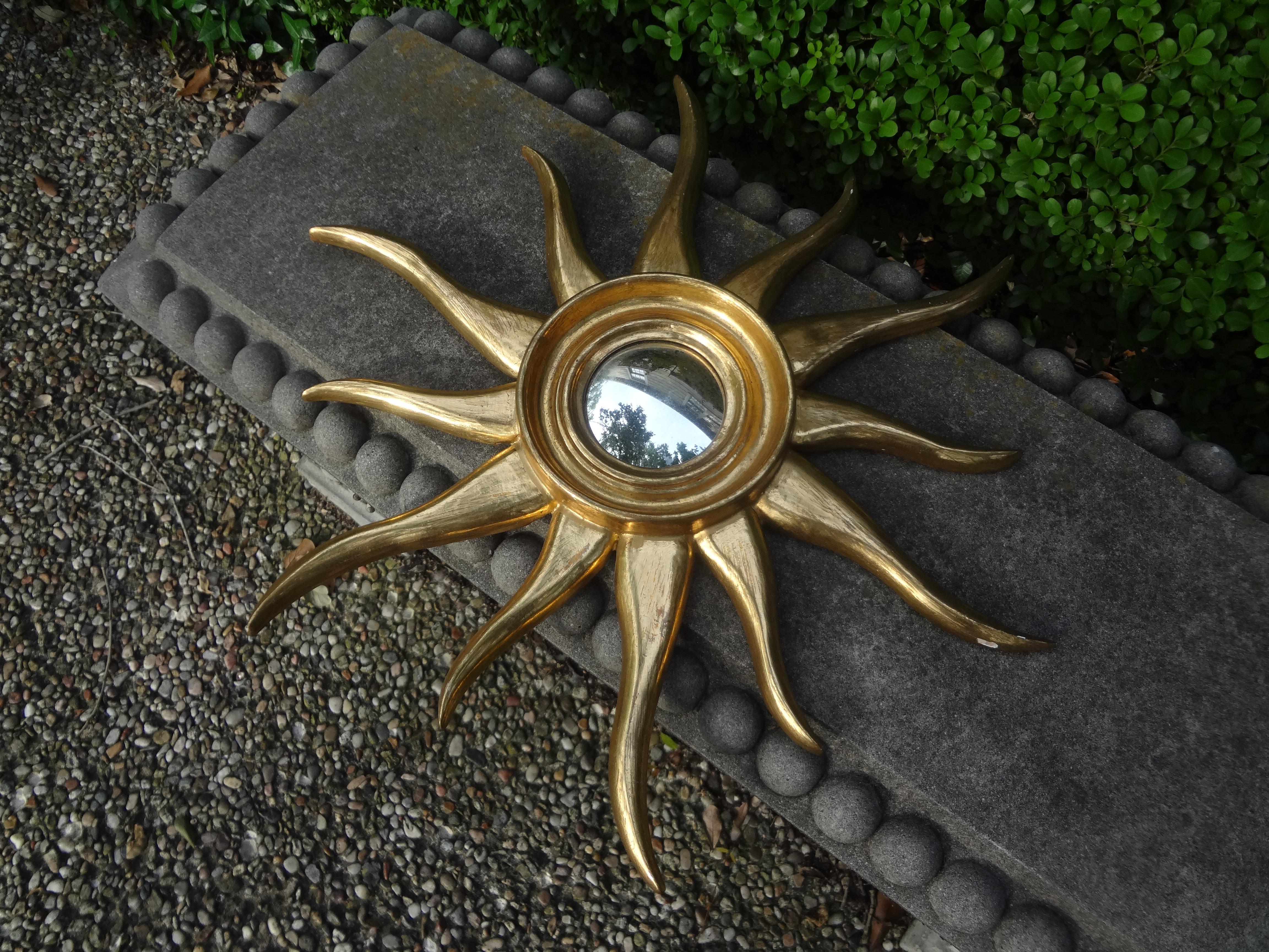 Mid-Century Italian Sunburst Convex Mirror 1