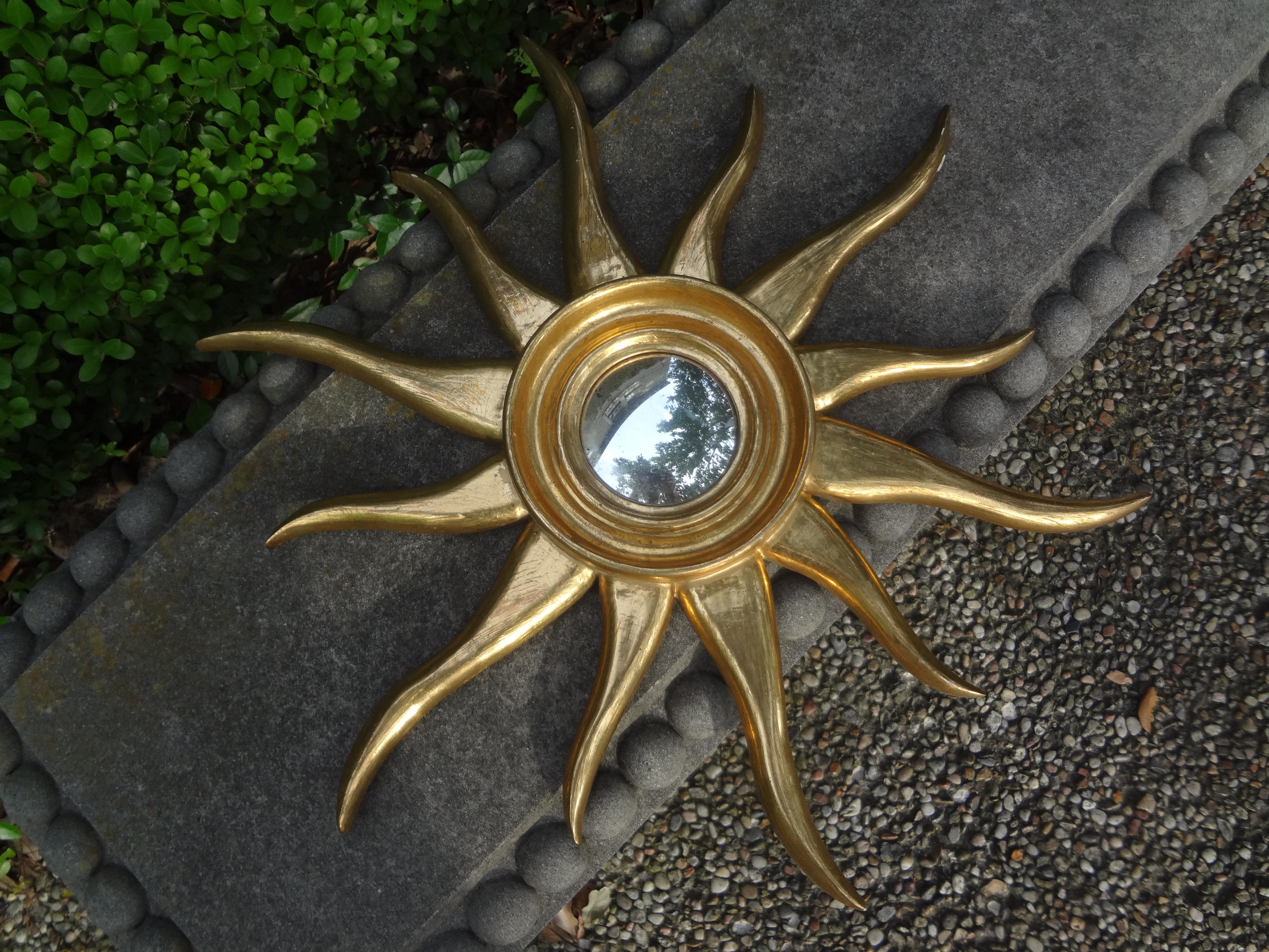 Mid-Century Italian Sunburst Convex Mirror 3