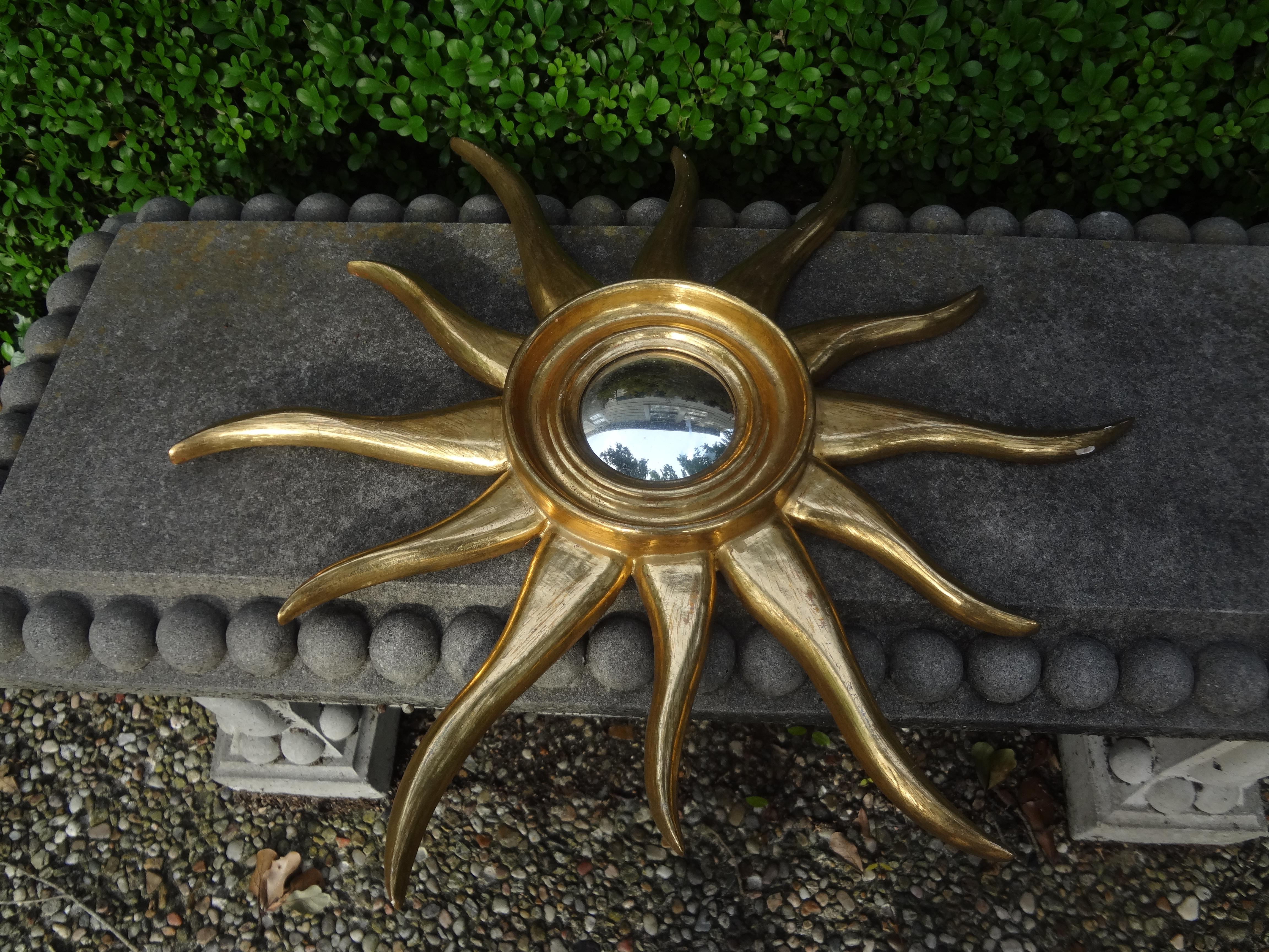 Mid-Century Italian Sunburst Convex Mirror 4