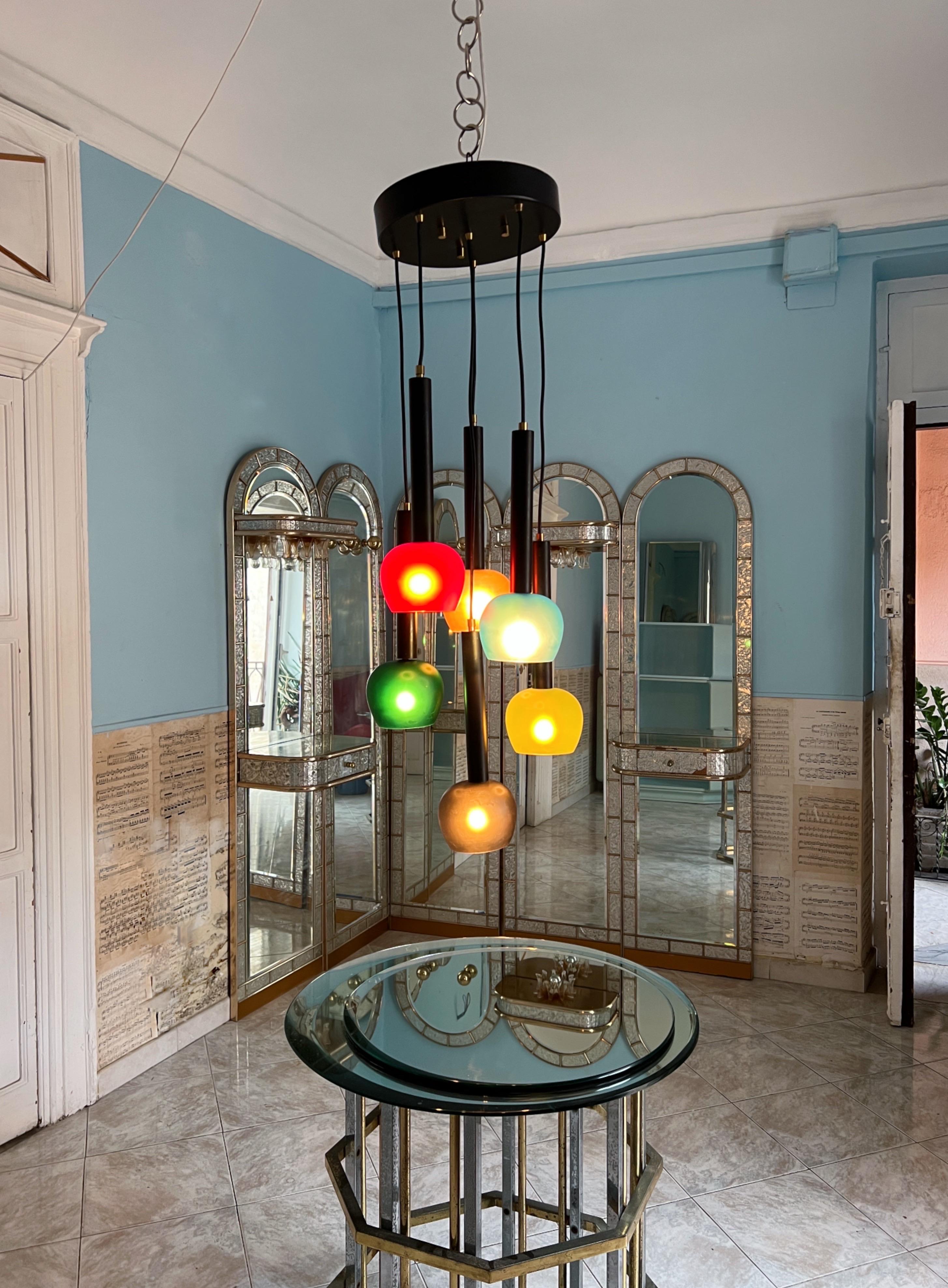 Mid-Century Modern Mid-century Italian suspension light by Vistosi, 1960  For Sale