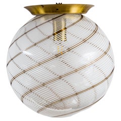 Mid Century Italian Swirl Globe-Shaped Ceiling Light