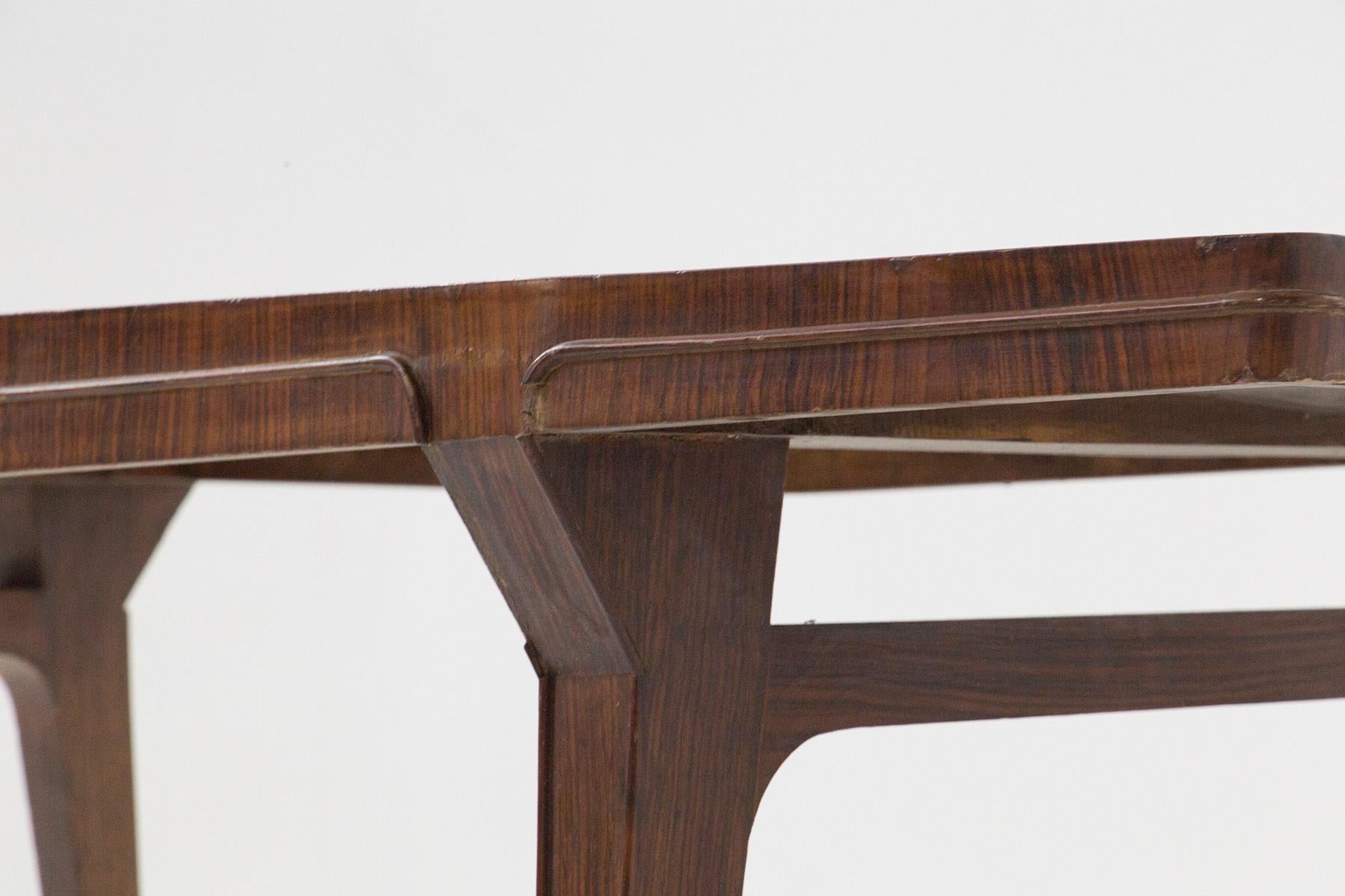 Midcentury Italian Table in Precious Wood For Sale 3