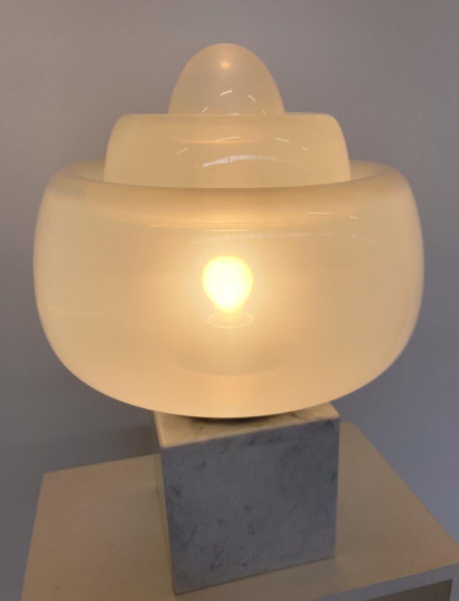 Glass Mid-Century Italian Table Lamp, 1960s For Sale