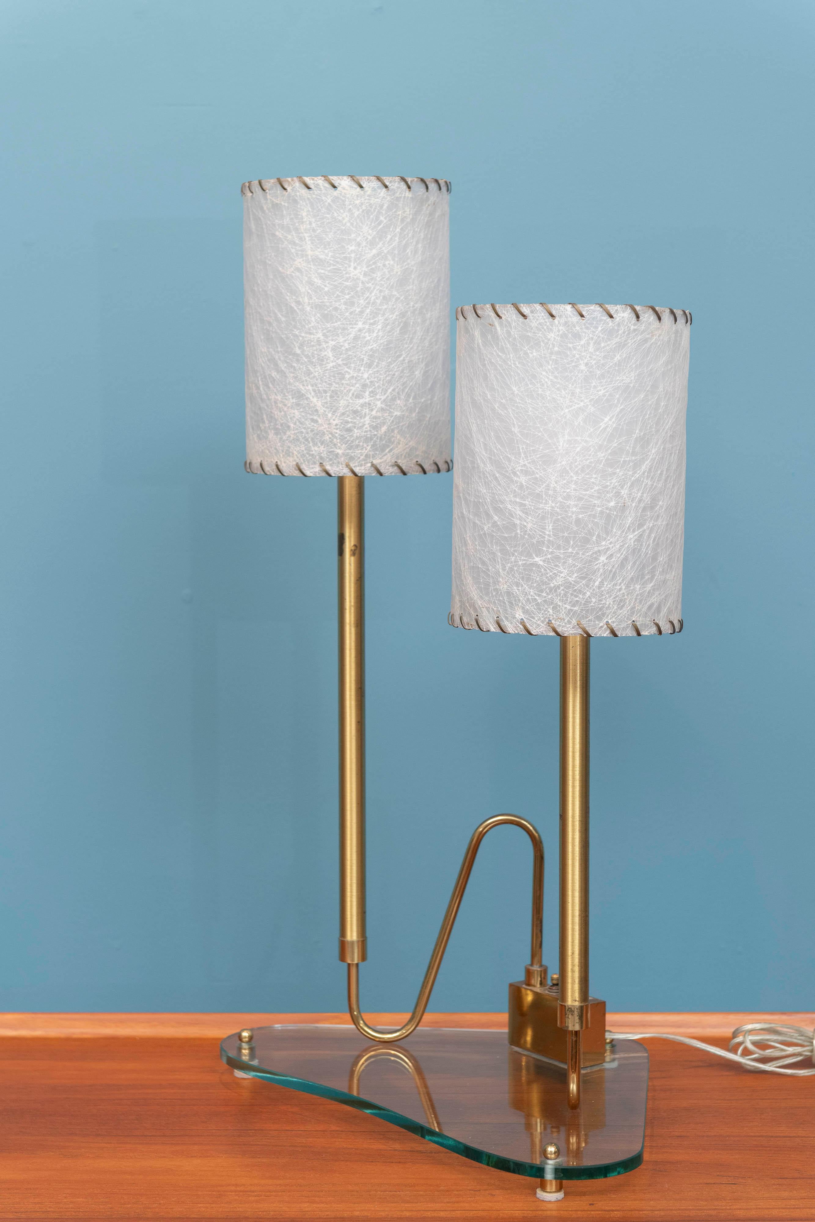 Brass Mid-Century Italian Table Lamp For Sale