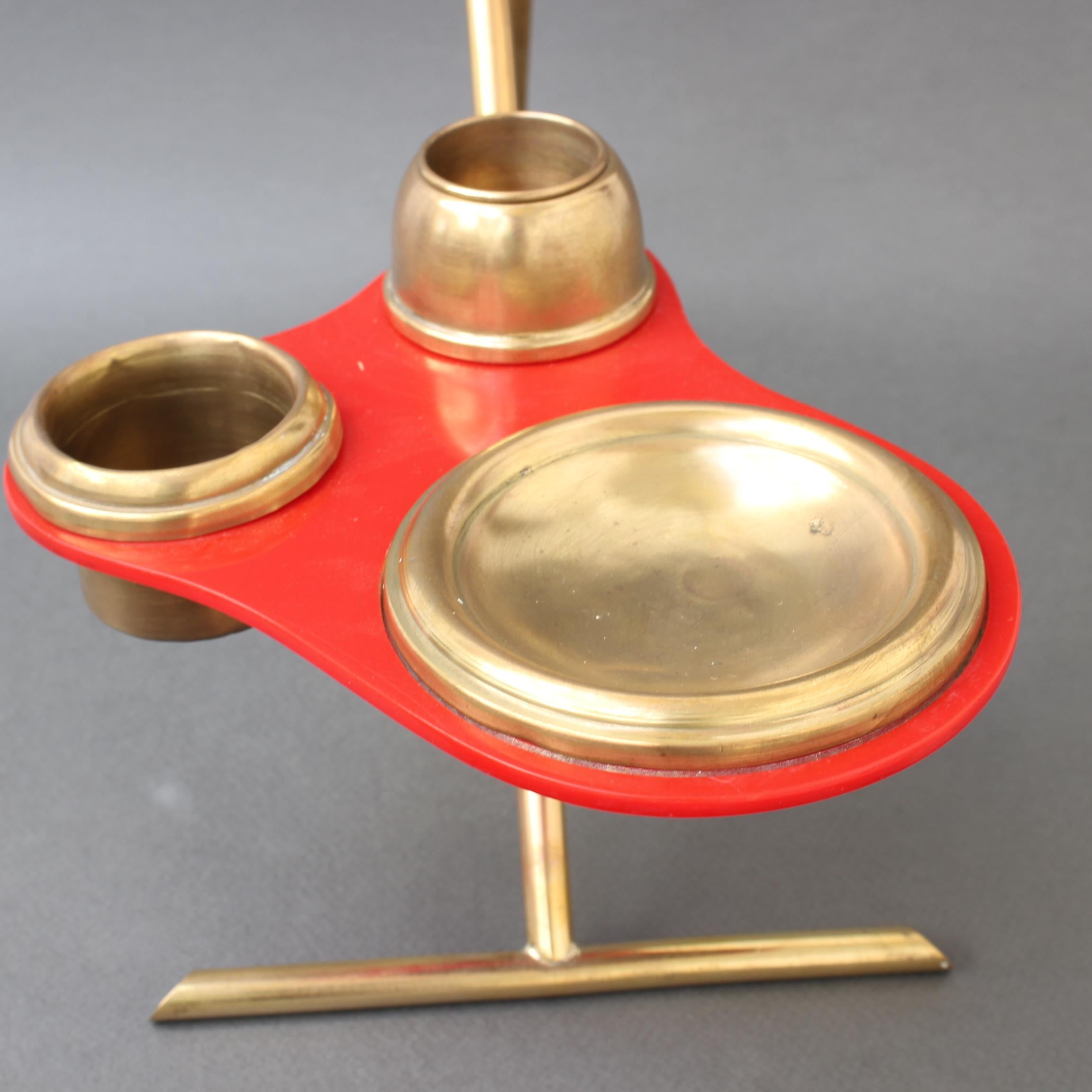 Midcentury Italian Table Lamp with Brass Stand, circa 1950s 5