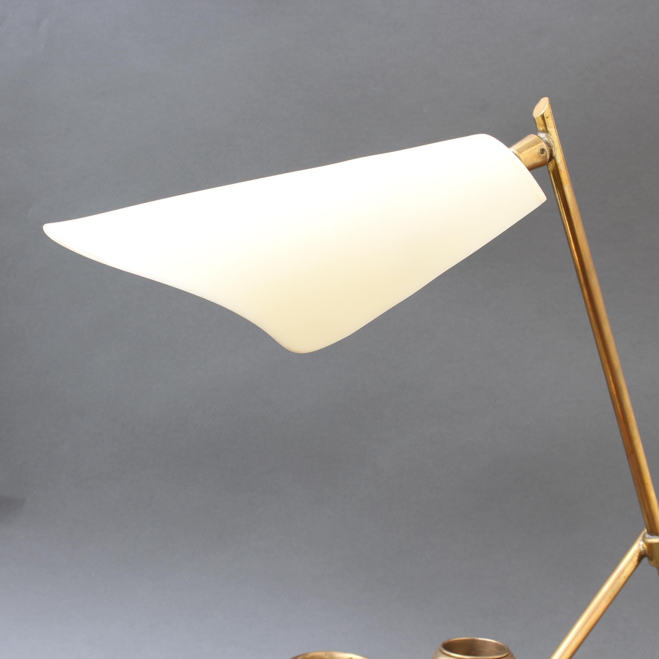 Midcentury Italian Table Lamp with Brass Stand, circa 1950s 6