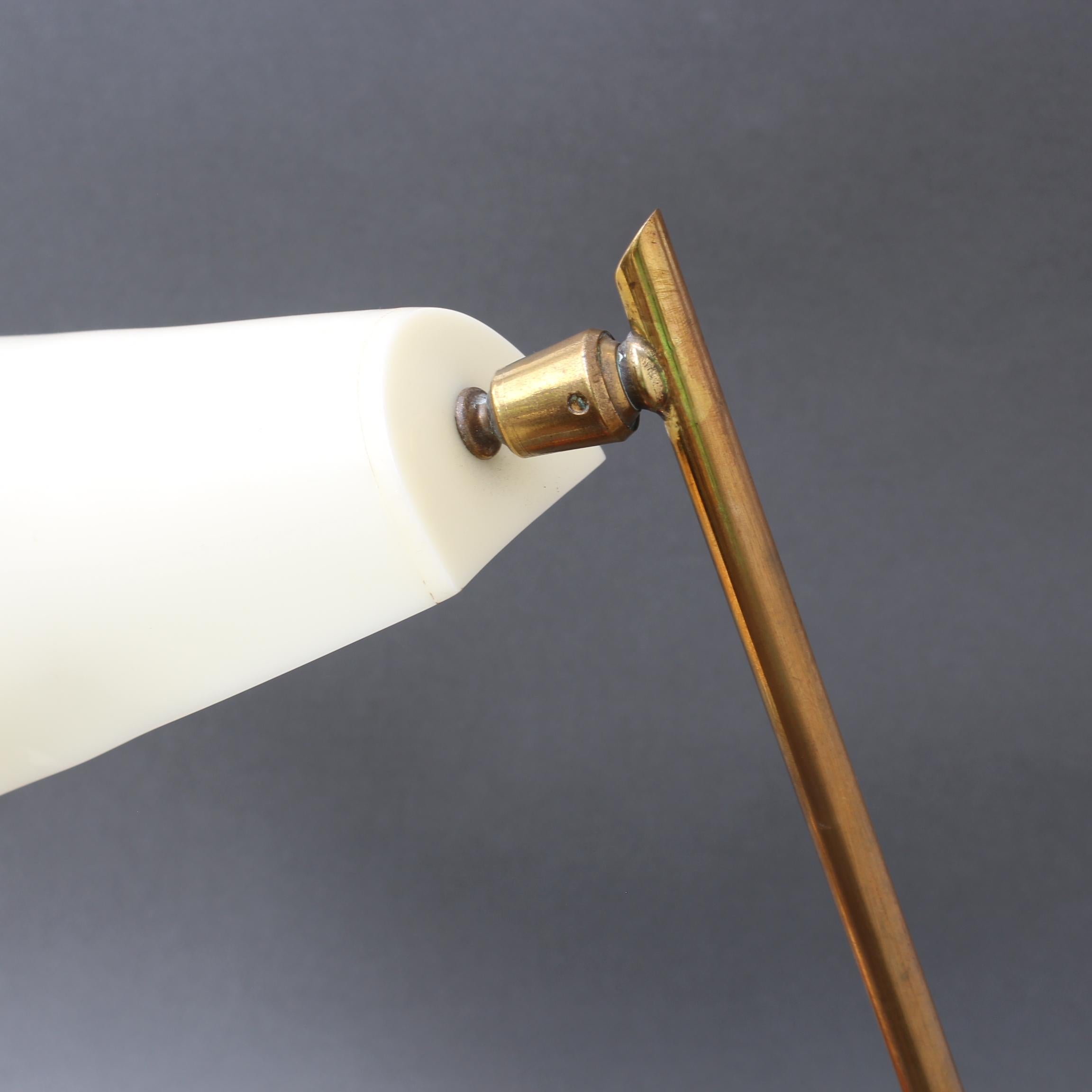 Midcentury Italian Table Lamp with Brass Stand, circa 1950s 8