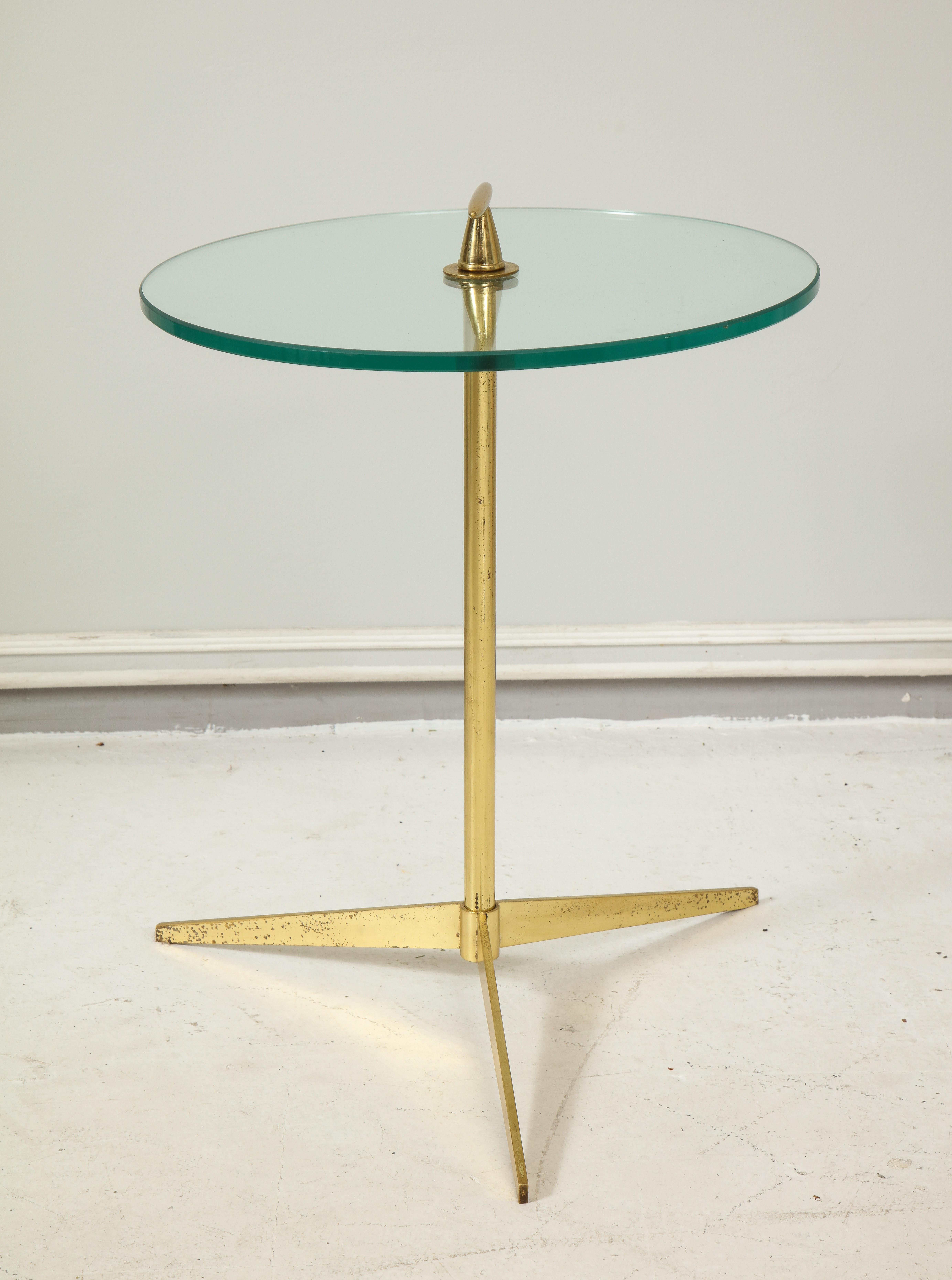 Mid-Century Modern Midcentury Italian Table on Brass Tripod Base