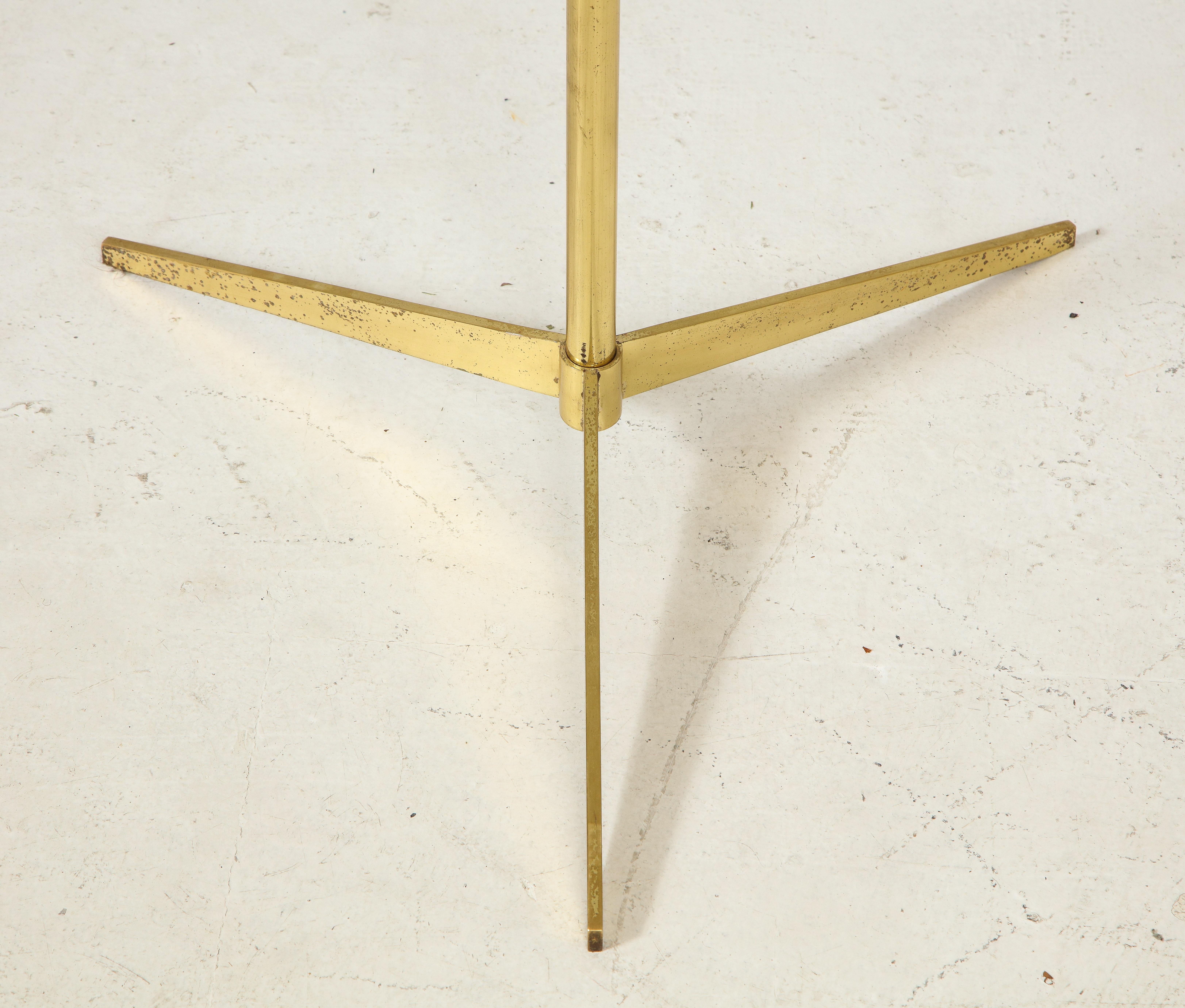 Midcentury Italian Table on Brass Tripod Base 1