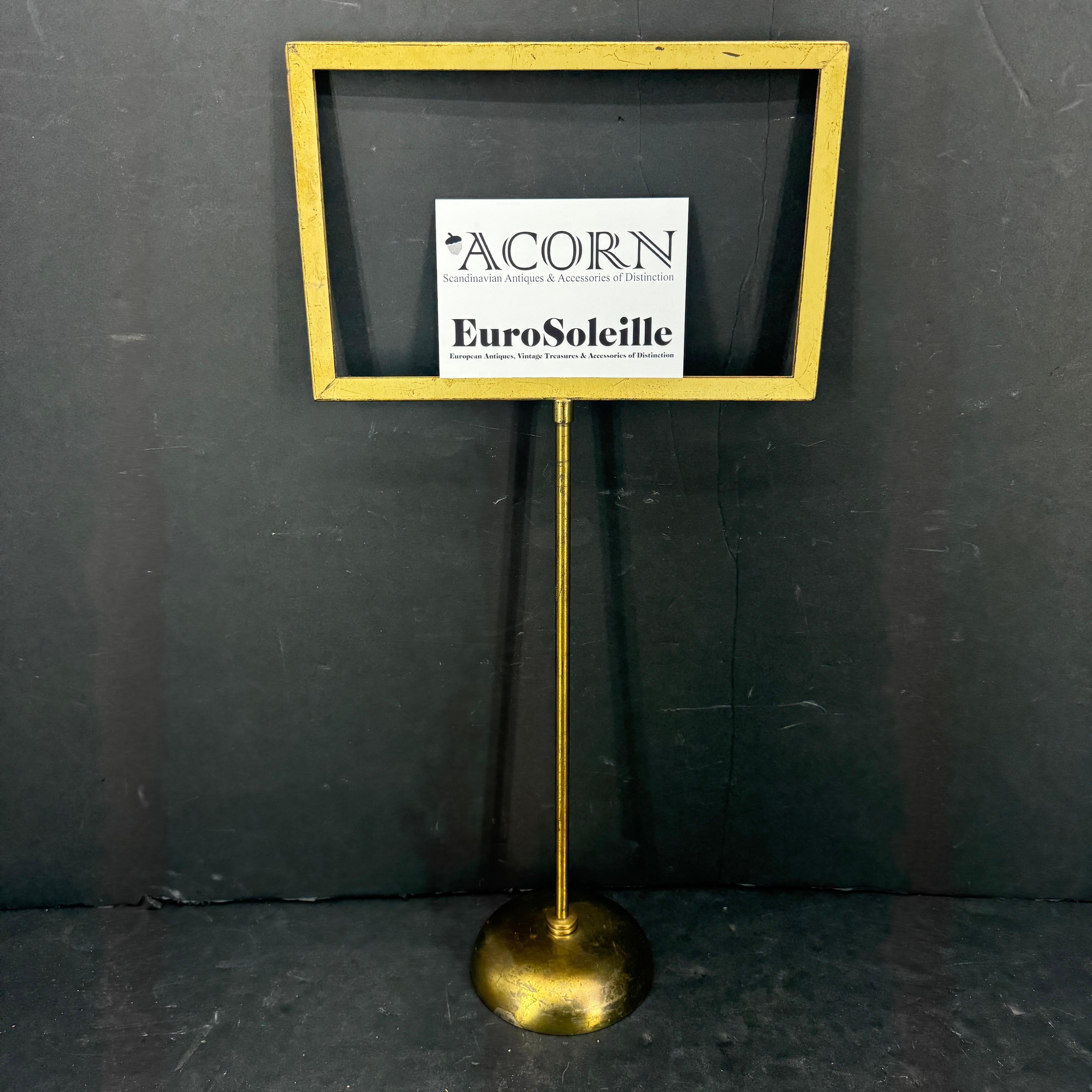 Mid-Century Italian Tall Bronzed Table Display Stand Signage For Sale 1