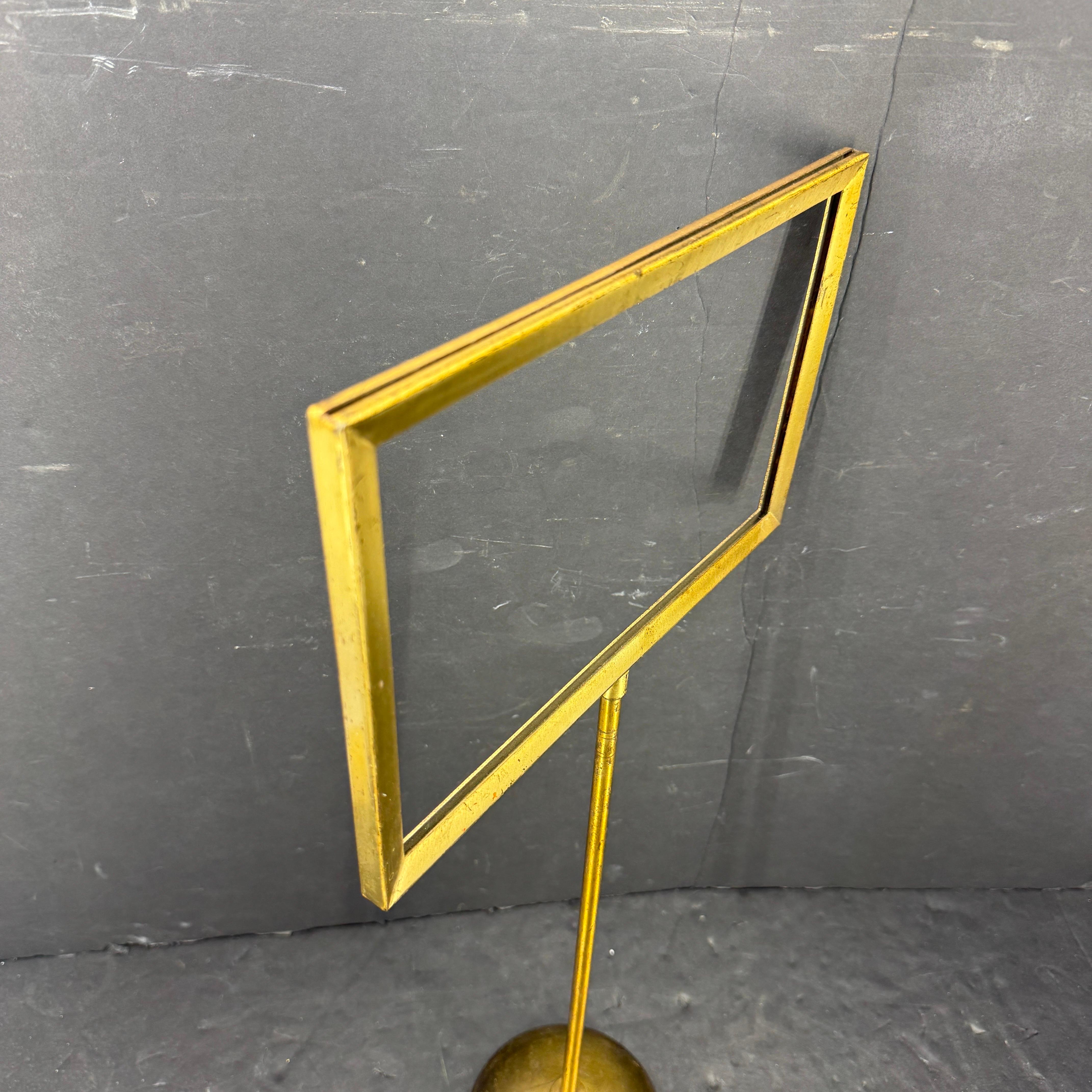 Mid-Century Italian Tall Bronzed Table Display Stand Signage For Sale 2