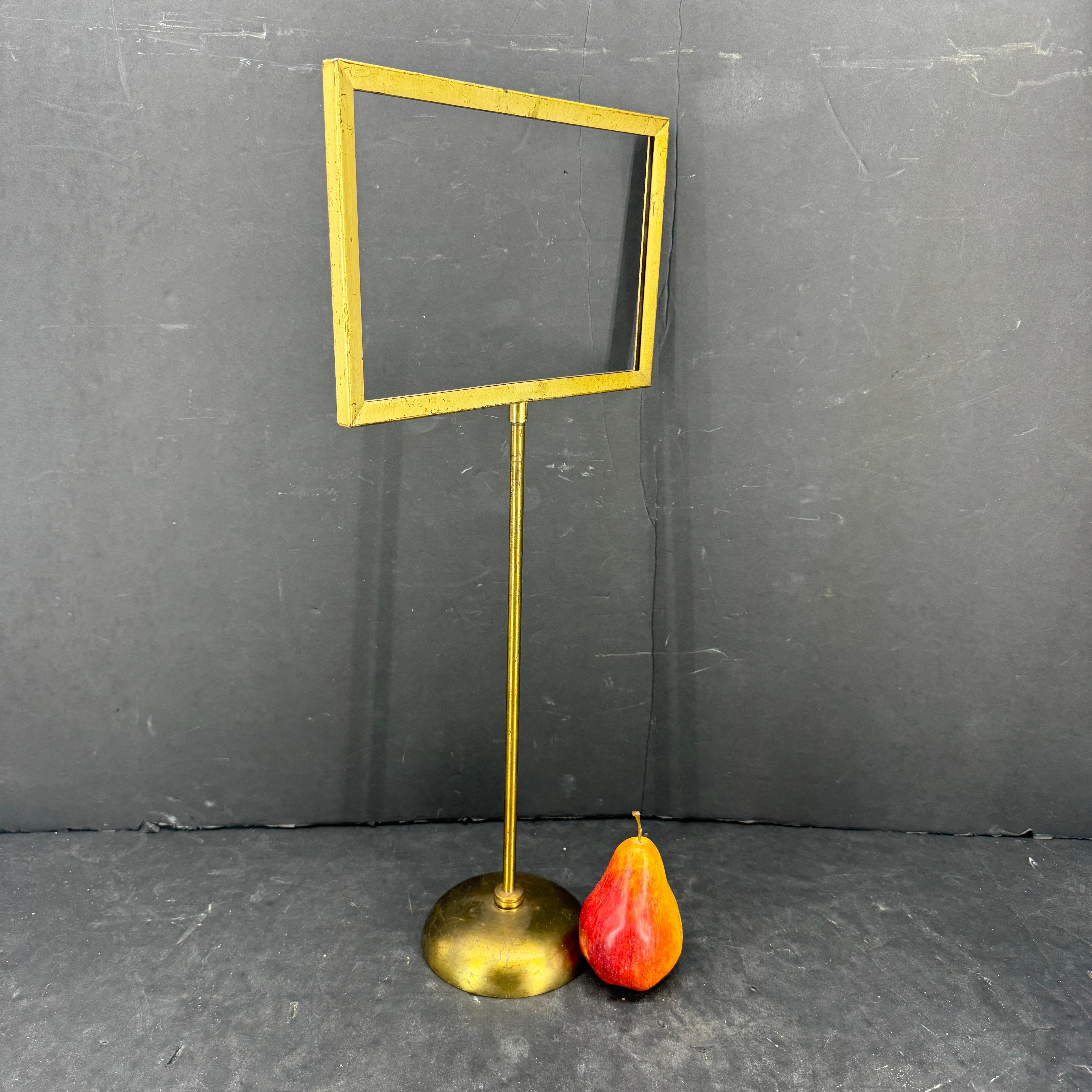 Mid-Century Italian Tall Bronzed Table Display Stand Signage For Sale 3
