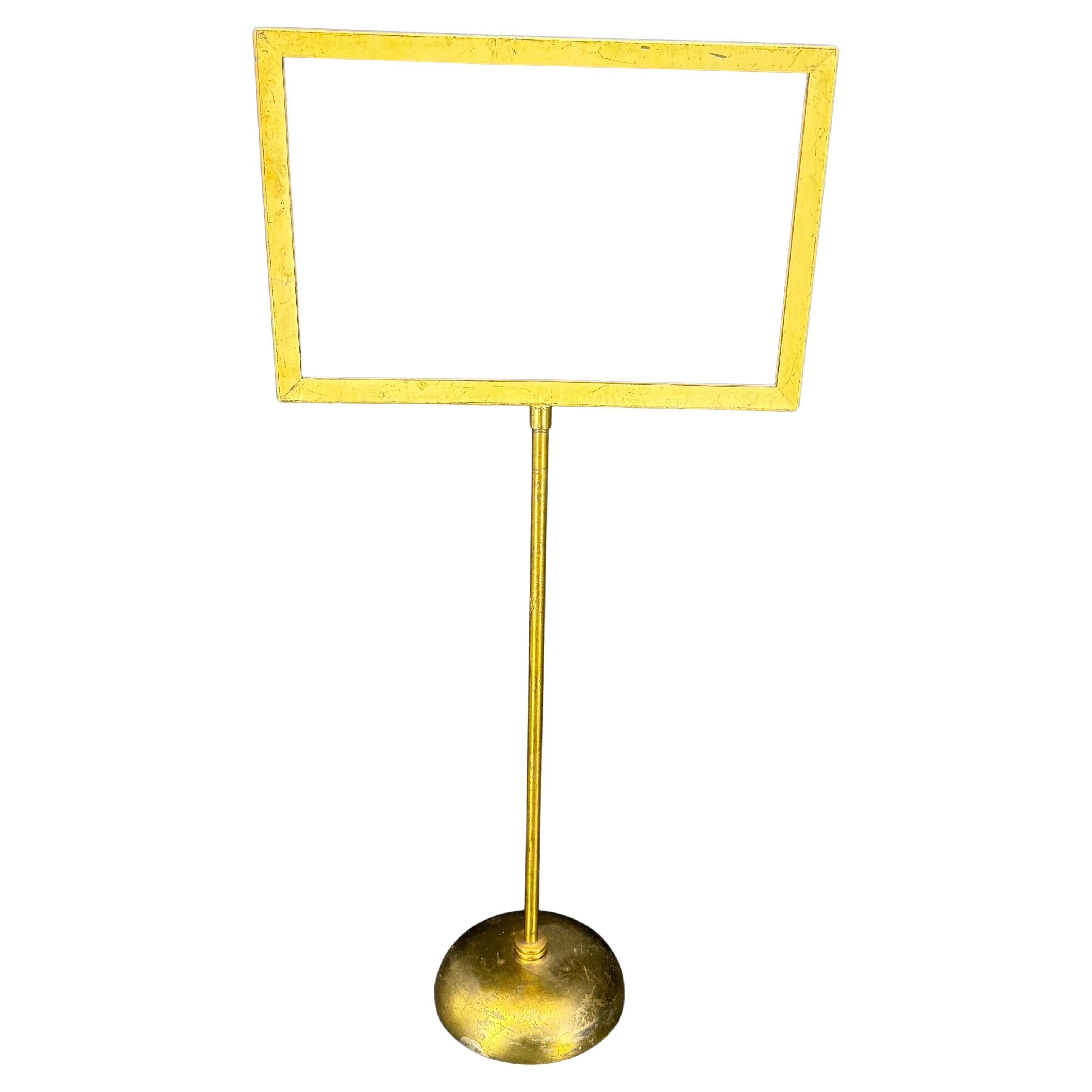 Mid-Century Italian Tall Bronzed Table Display Stand Signage