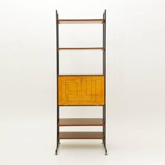 Midcentury Italian Teak Wall Unit with Desk, 1950s