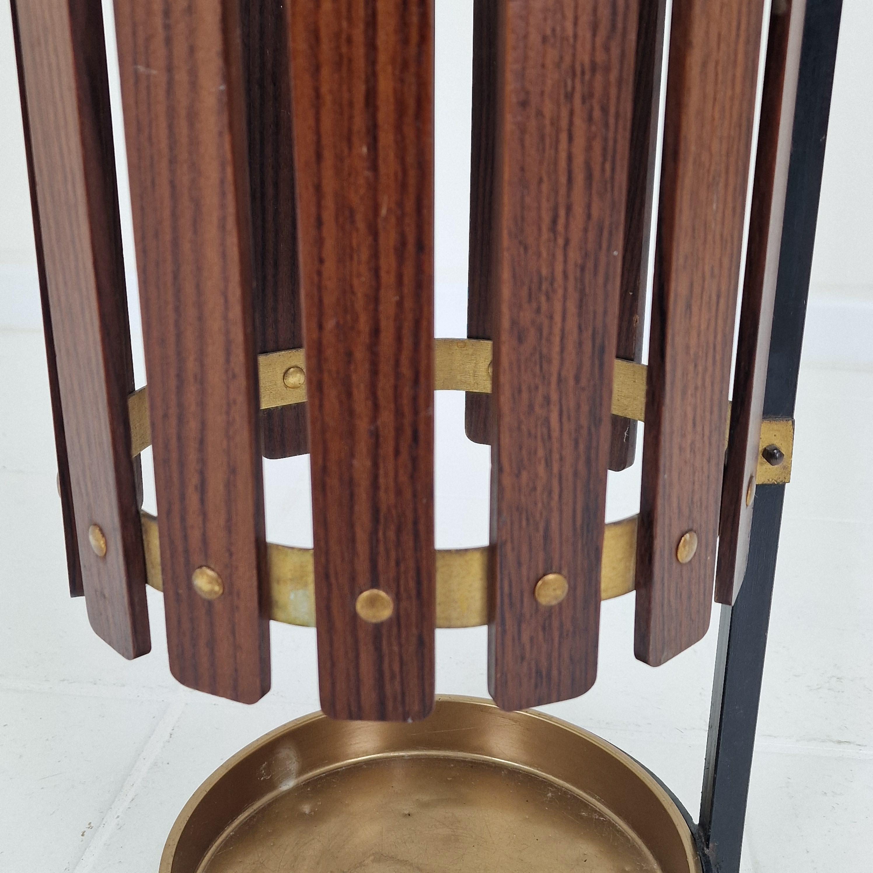 Mid Century Italian Teak Wooden Umbrella Stand, 1950s For Sale 5