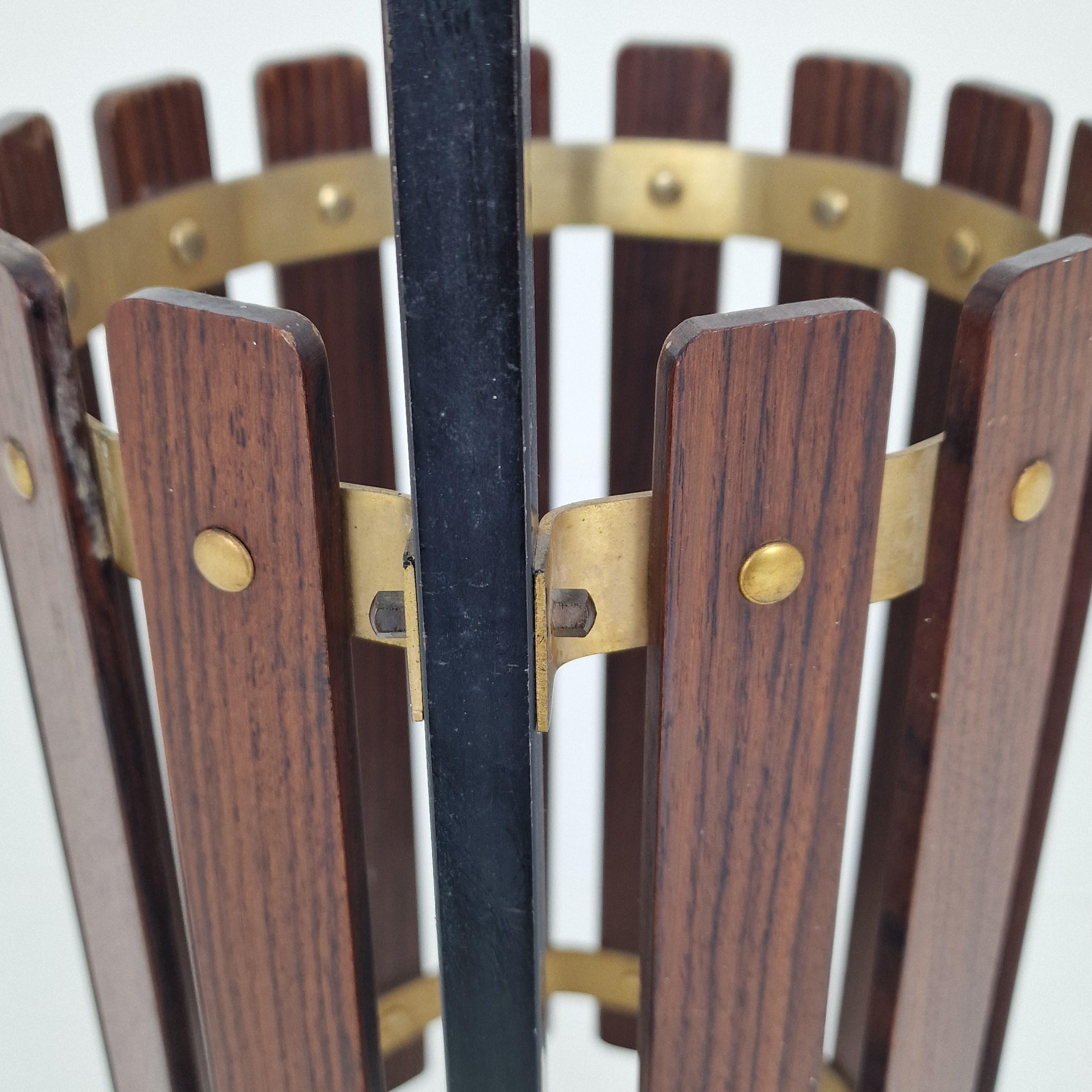 Mid Century Italian Teak Wooden Umbrella Stand, 1950s For Sale 8
