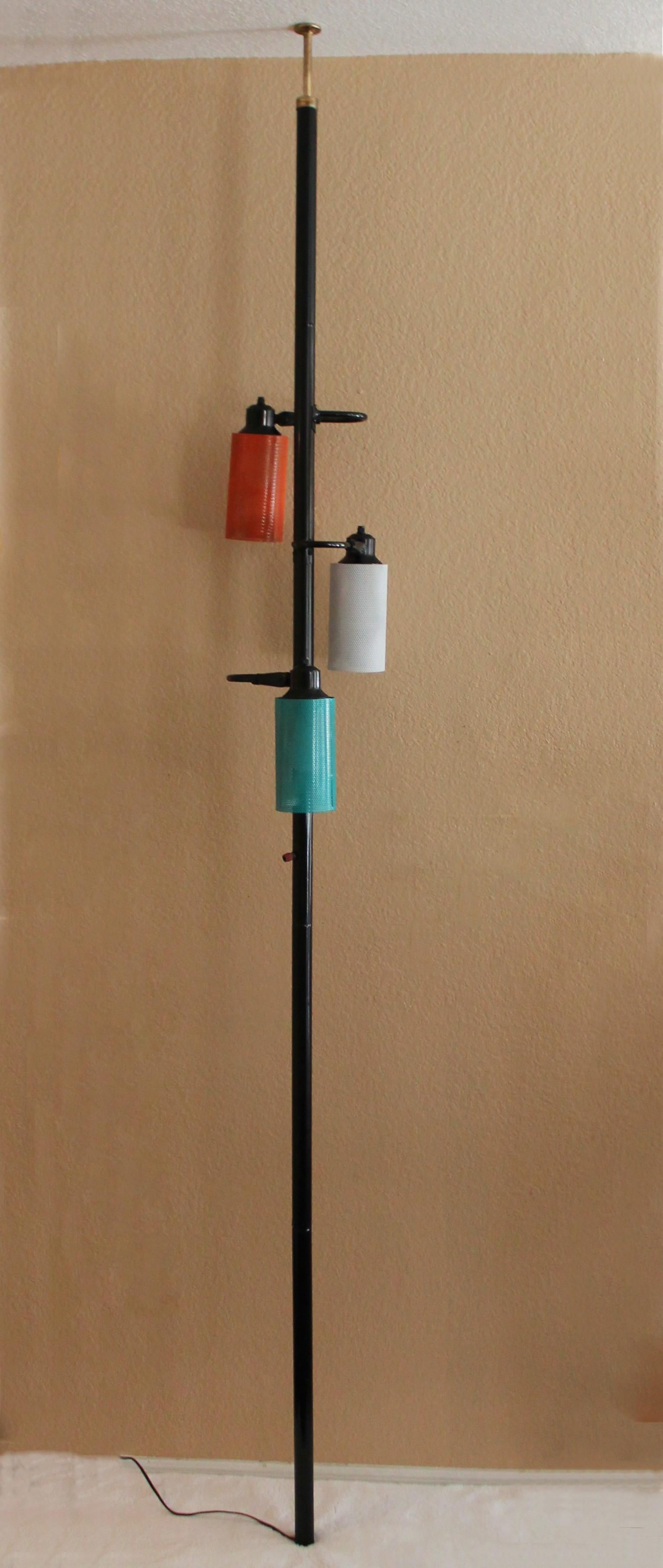 Lampe à suspension italienne Stiffel à 3 abat-jour du milieu du siècle dernier d'après Jacques Biny, années 50 en vente 4