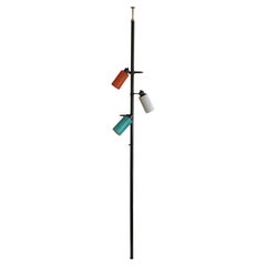 Mid Century Italian Tension Pole Lamp 50s Stiffel 3 Shades After Jacques Biny
