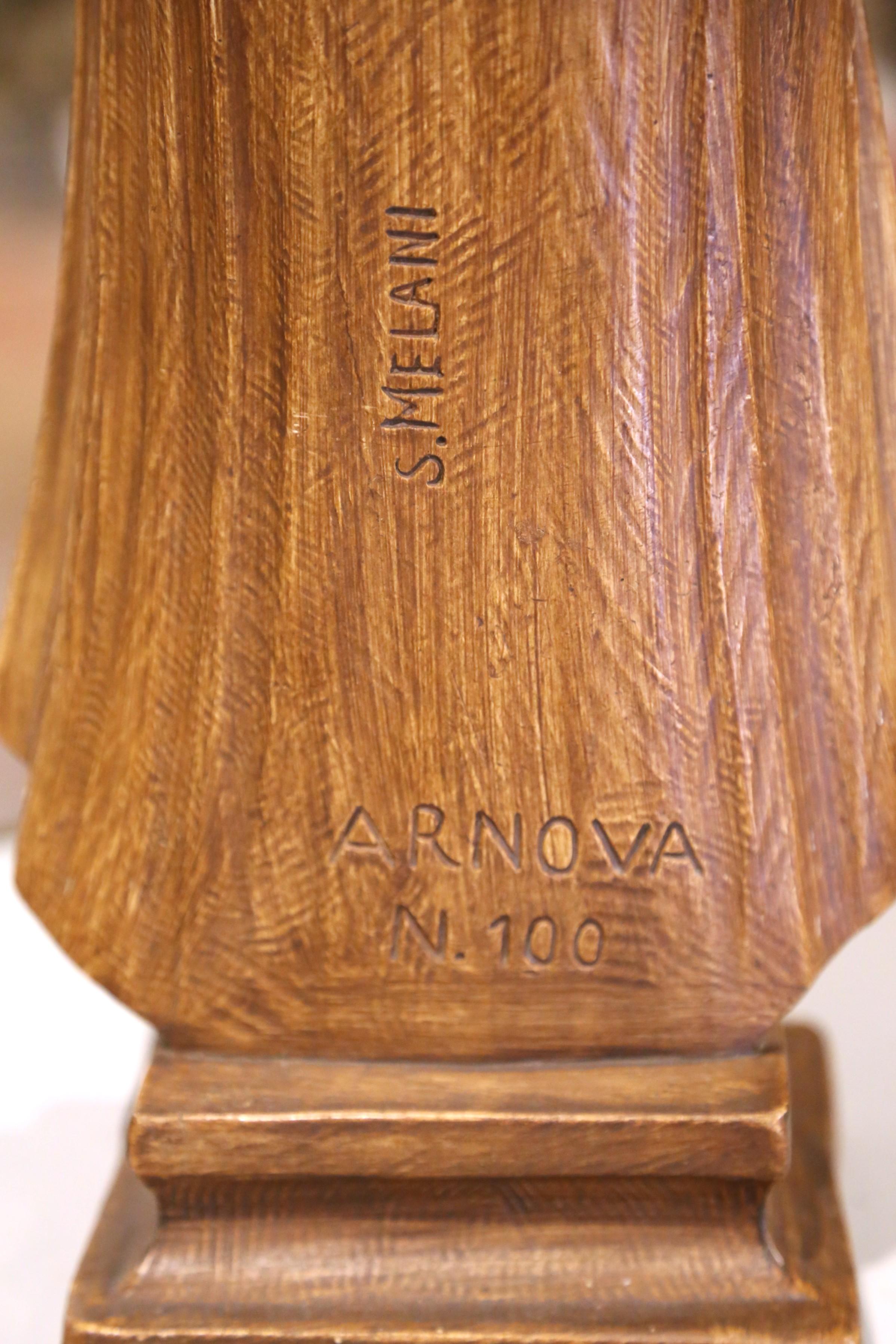 Terracotta Scultura in terracotta Madonna & Child di S. Melani per Arnova, metà del secolo scorso in vendita