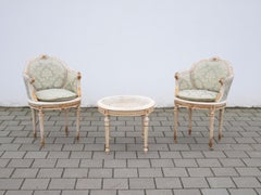 Mid Century Italian “Tête à Tête” Bergères Armchairs and Table