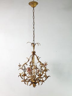 Mid Century Italian Tole Chandelier
