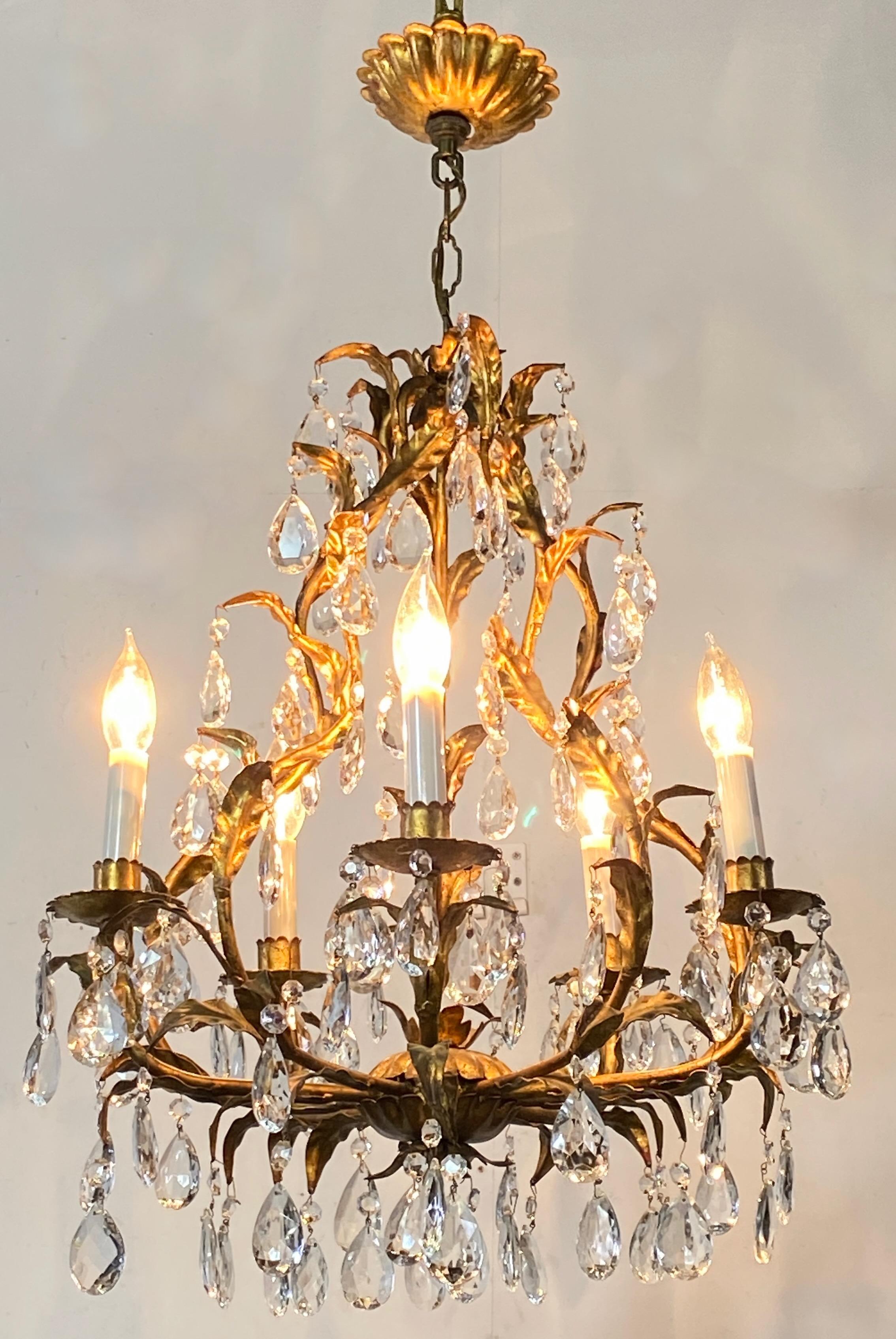 Dipinto Lampadario in tole italiano del metà secolo in vendita
