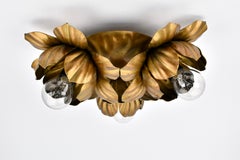 Mid Century Italian Toleware Flush Mount, 1960s