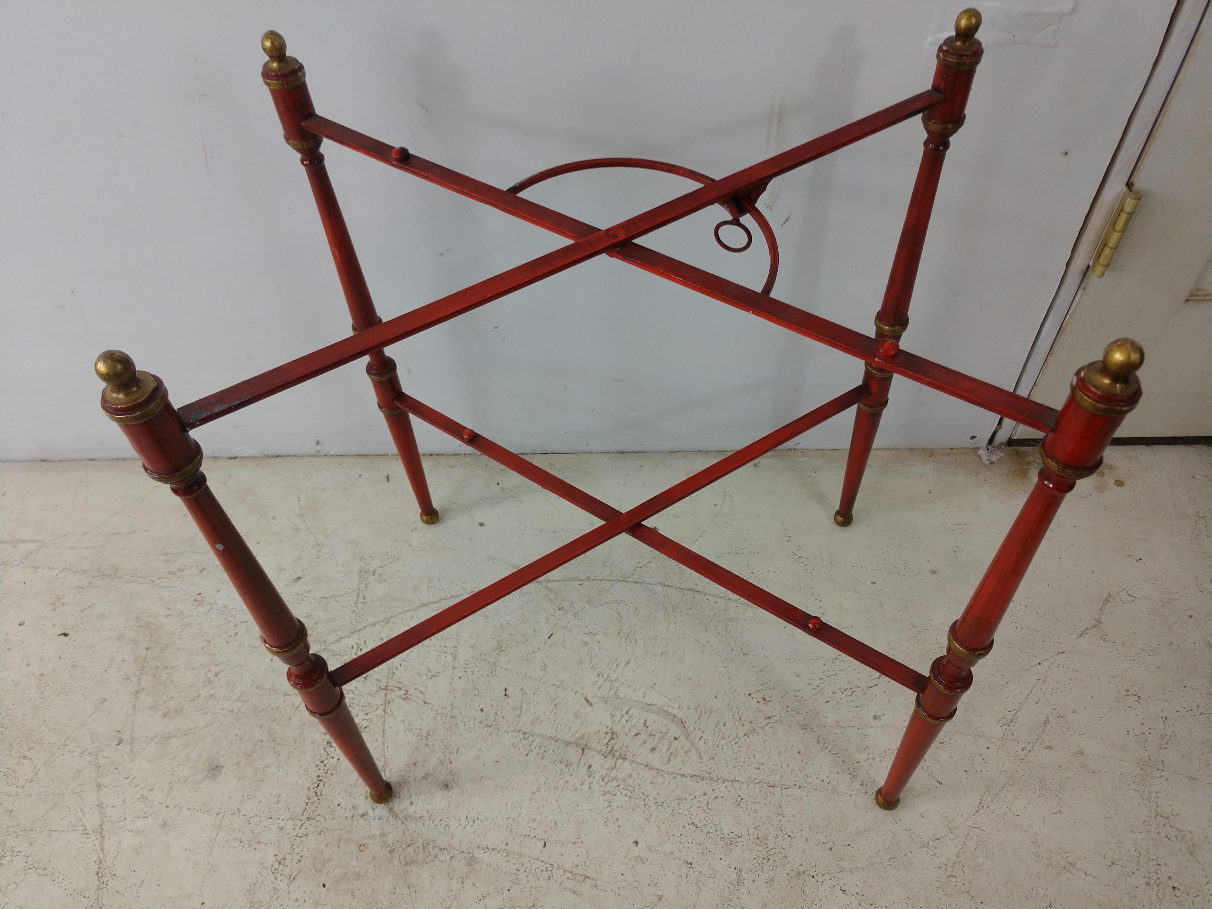 Mid Century Italian Toleware Side Tray Table, circa 1960 In Good Condition In Port Jervis, NY