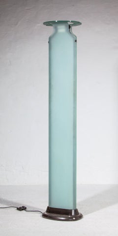 Mid-Century Italian Torchiere Floor Lamp Iced Glass Fontana Arte, 1980s