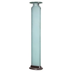 Mid-Century Italian Torchiere Floor Lamp Iced Glass Fontana Arte, 1980s