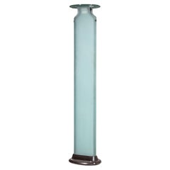 Mid-Century Italian Torchiere Floor Lamp Iced Glass Fontana Arte, 1980s