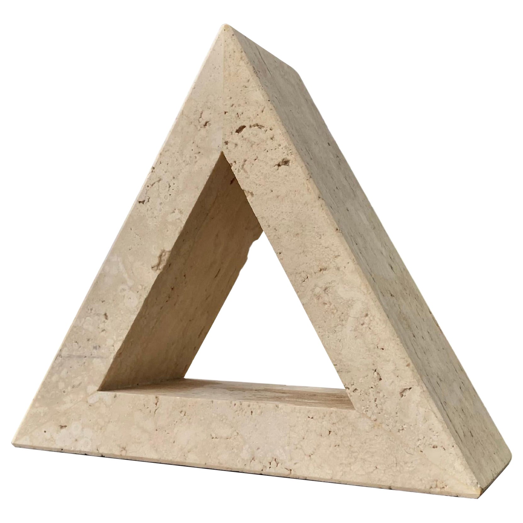 Mid-Century Italian Travertine Bookend Sculpture by Fratelli Mannelli For Sale