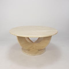 Italienischer Travertin-Couchtisch aus der Mitte des Jahrhunderts, 1970er Jahre