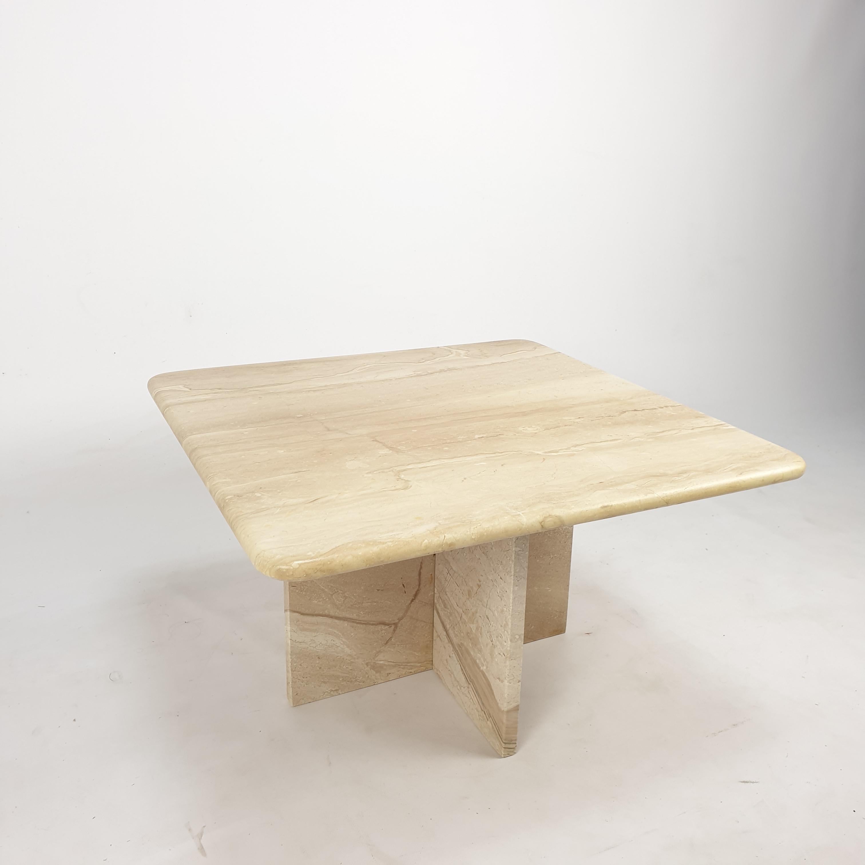 Mid-Century Italian Travertine Coffee Table, 1980s 4