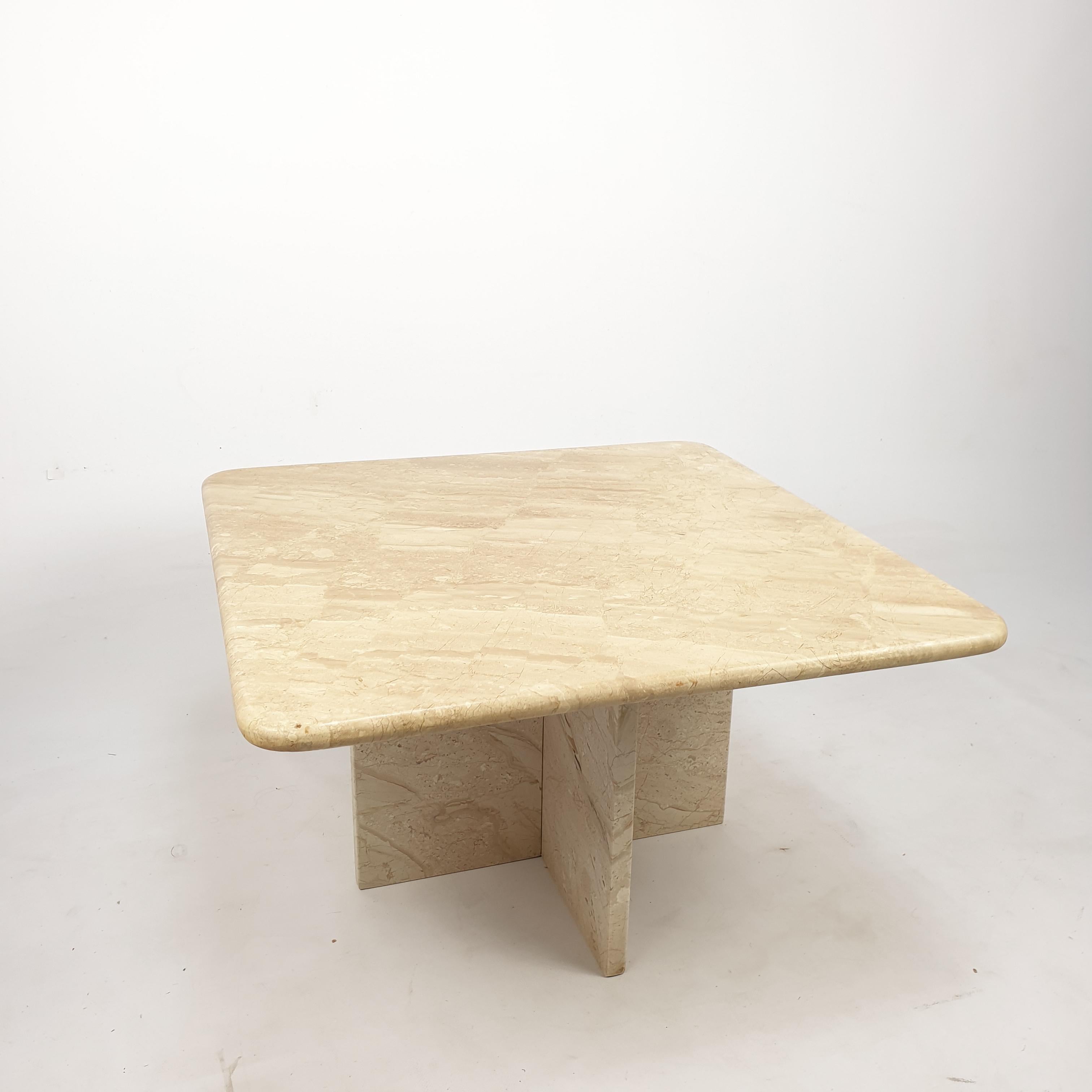 Mid-Century Italian Travertine Coffee Table, 1980s 4