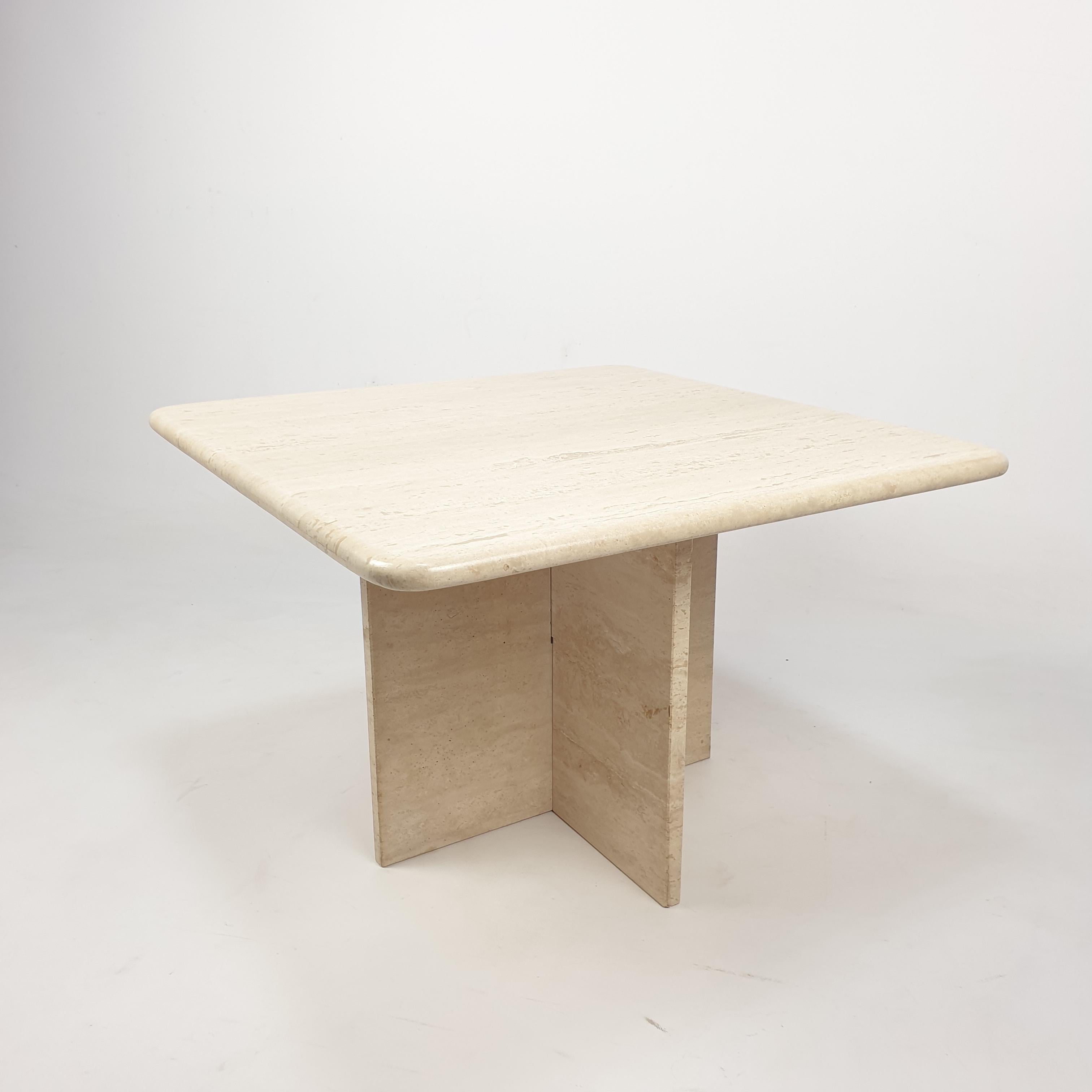Mid-Century Italian Travertine Coffee Table, 1980s 4