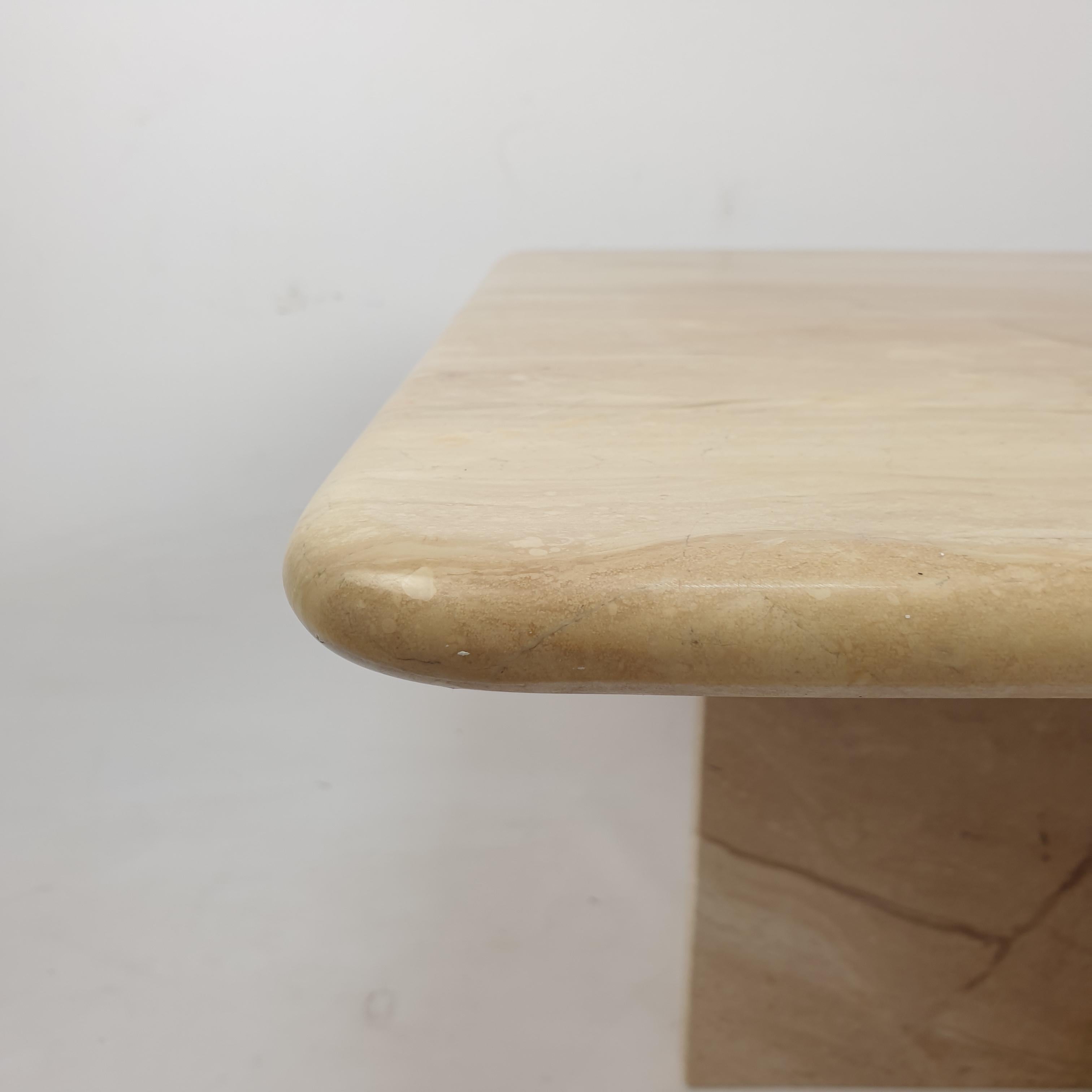 Mid-Century Italian Travertine Coffee Table, 1980s 5