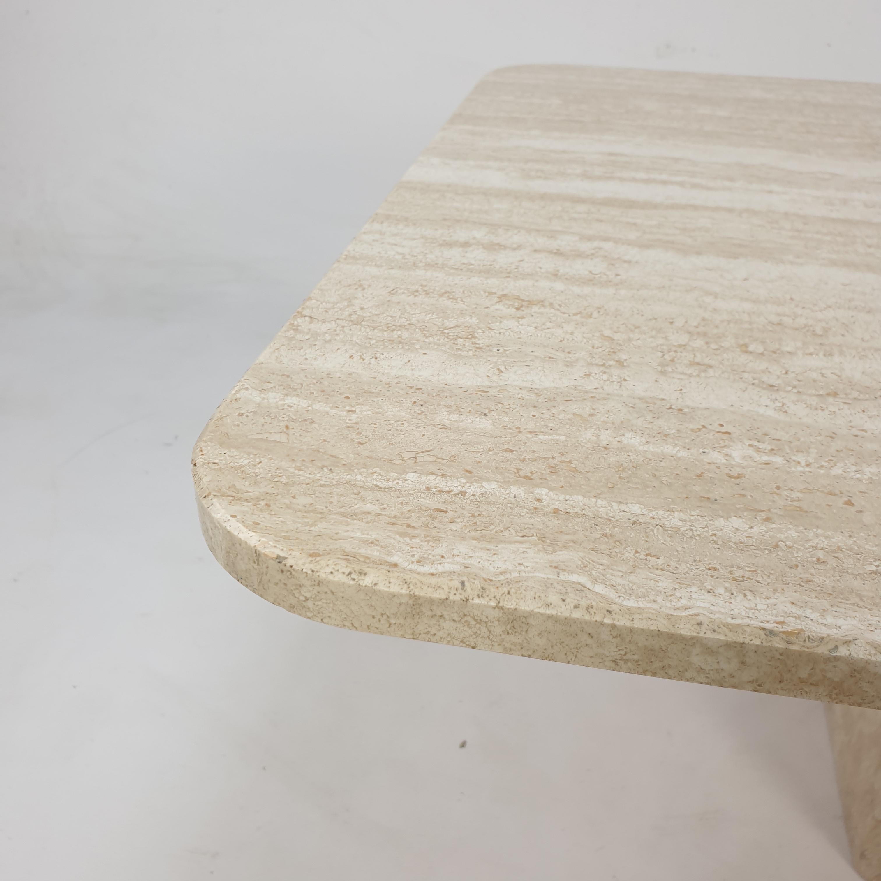 Mid-Century Italian Travertine Coffee Table, 1980s 5