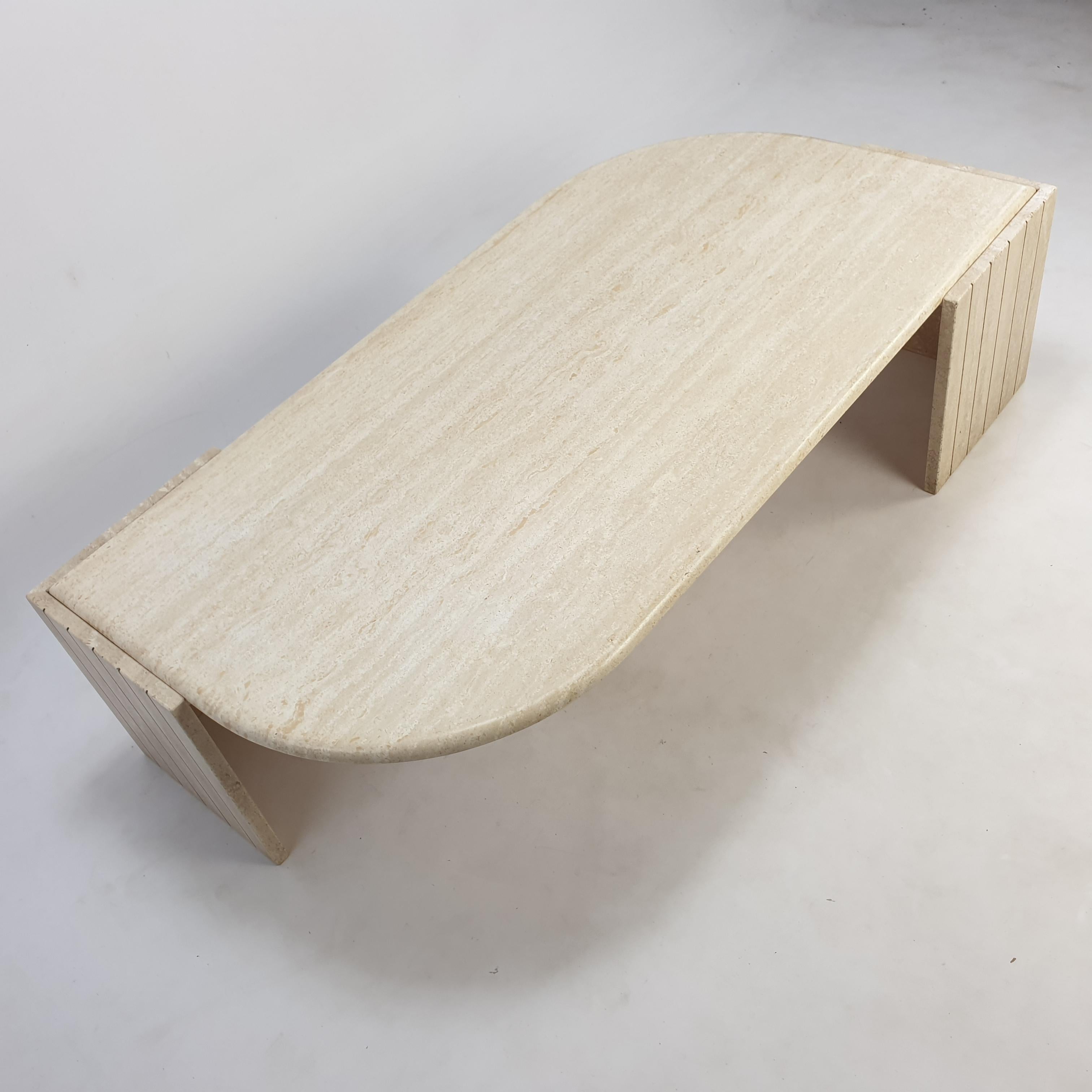 Mid-Century Italian Travertine Coffee Table, 1980s 6